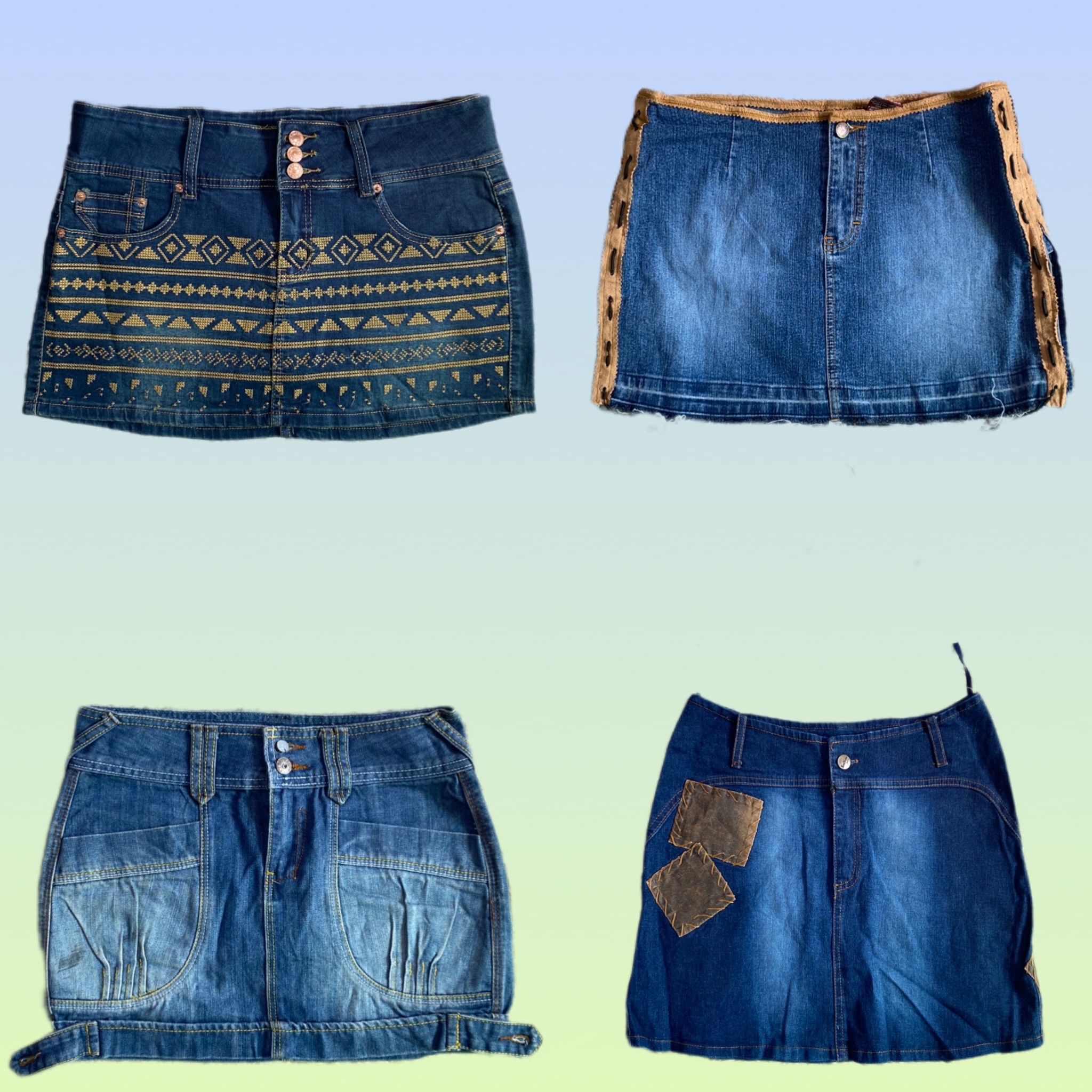 Gonne in denim mini uniche Y2L (TS-1367)