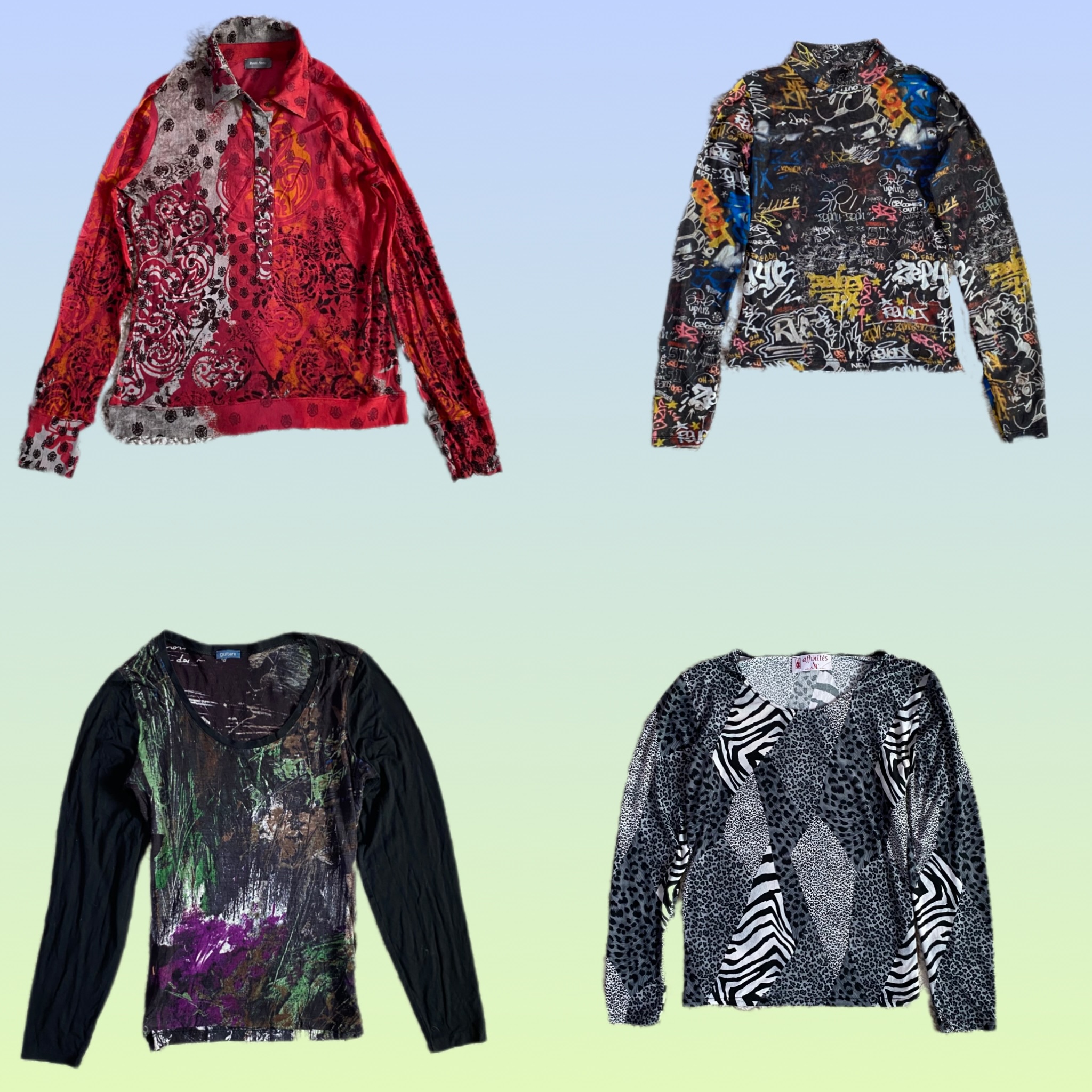 Hauts à manches longues iconiques Y2K (TS-1373)