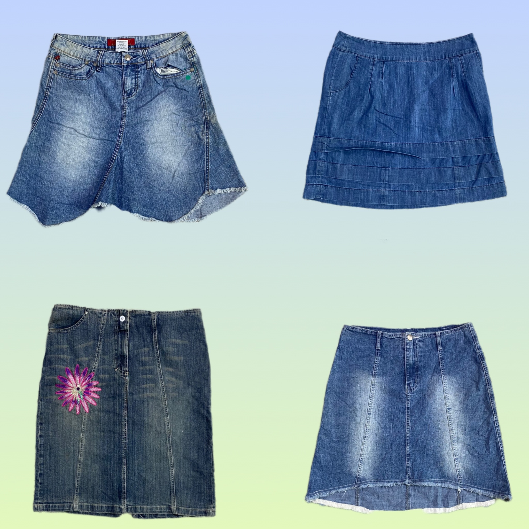 Y2K Unique denim Midi skirts (TS-1376)