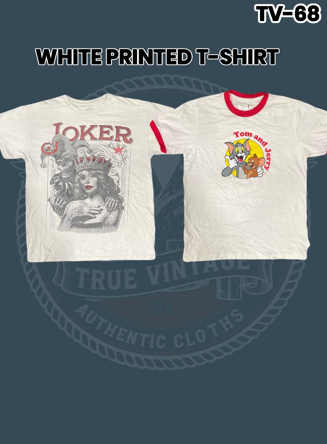 T-shirt blanc imprimé Tv-68