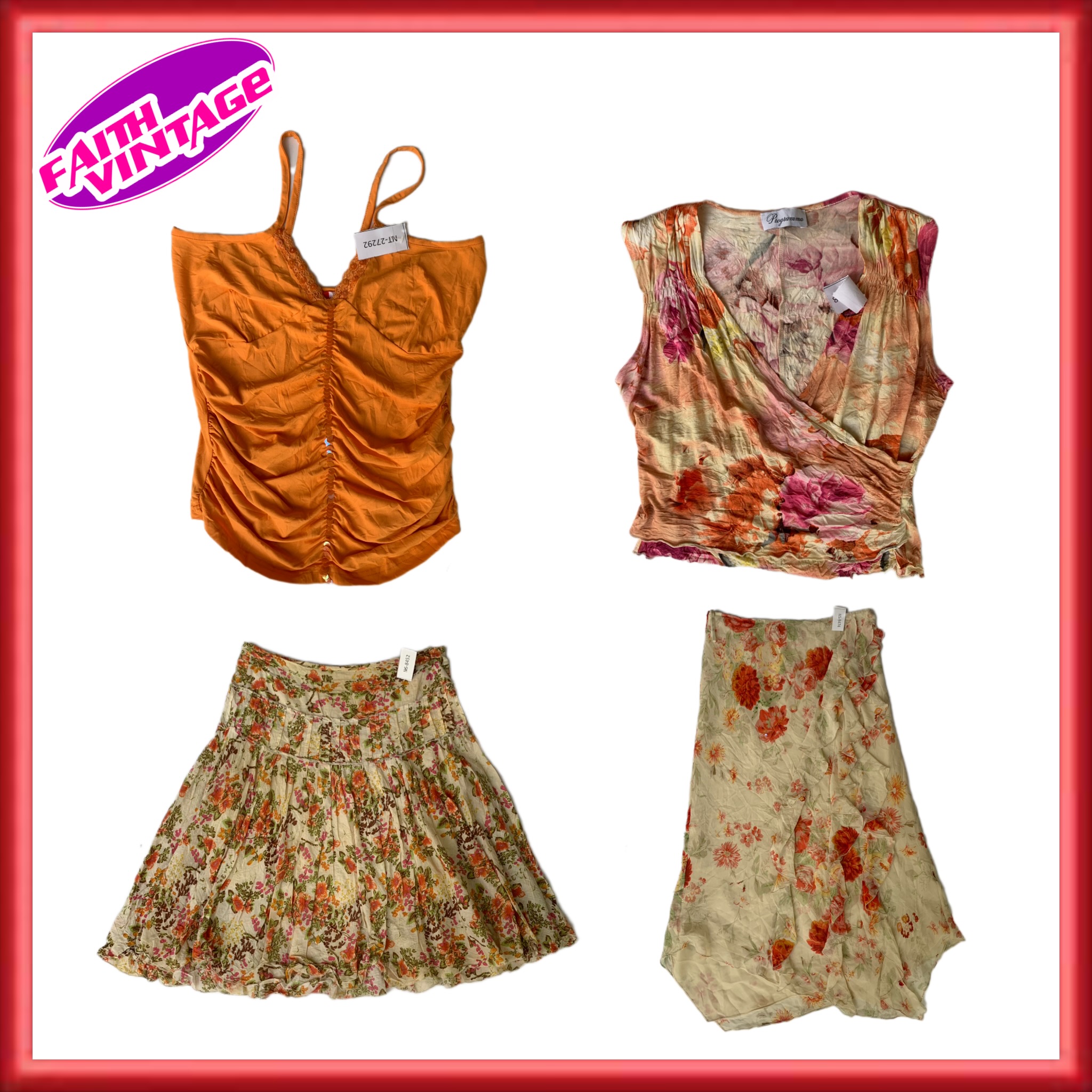 Mix di top e gonne romantici Y2K (FV-040)