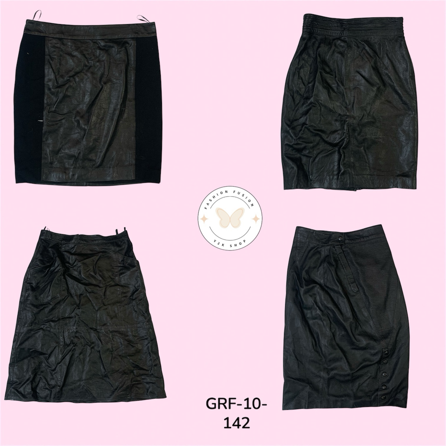 Saia Mistura de Couro Feminina – Chic, Moderna e Estilosamente sem Esforço (GRF-10-132)