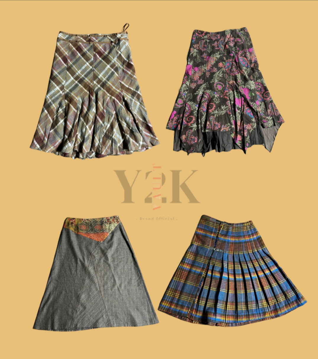 Mix Prints & Plaids – Y2K Skirt Collection (Yv-438)