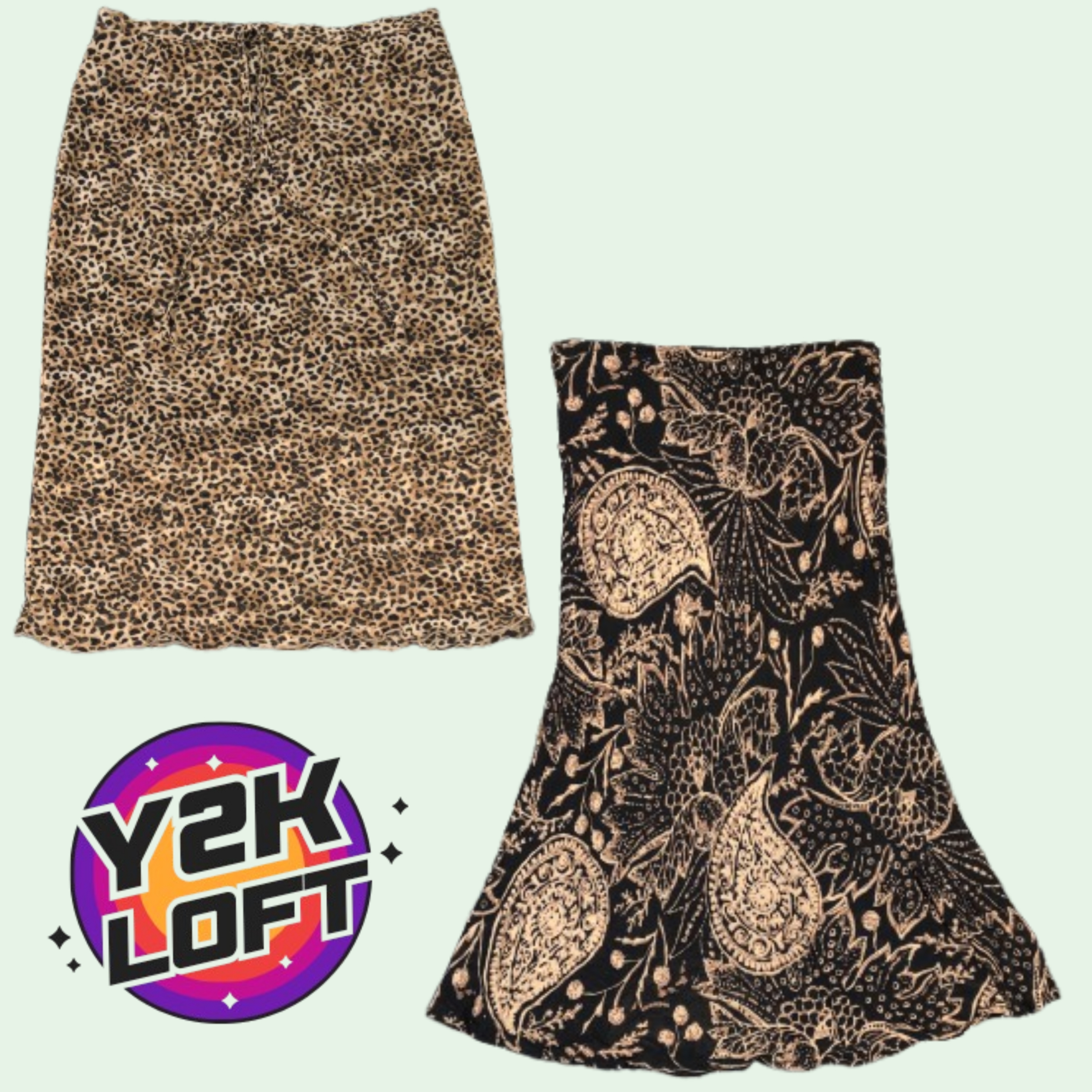 Jupes midi en tons terreux Y2K Mix