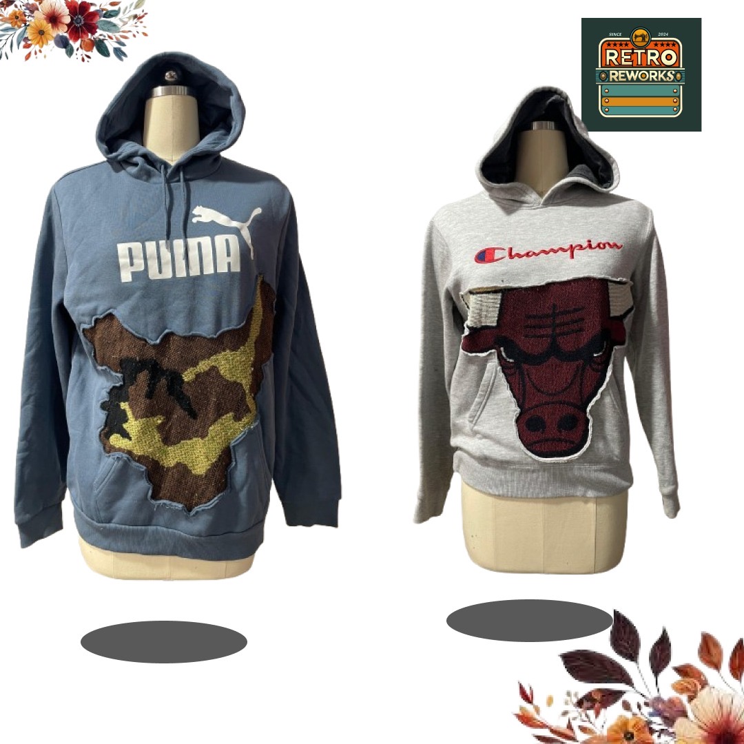 SS25 Upcycled Branded Patchwork Hoodies