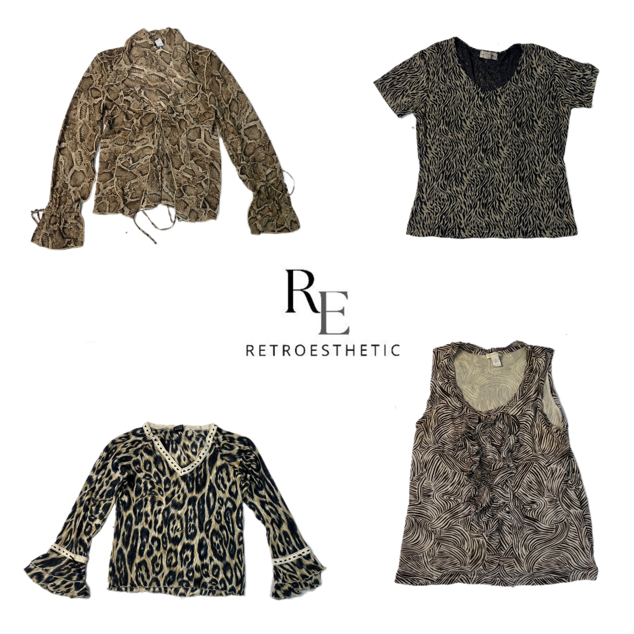 Y2K Animal Print Mix Tops RE-2377