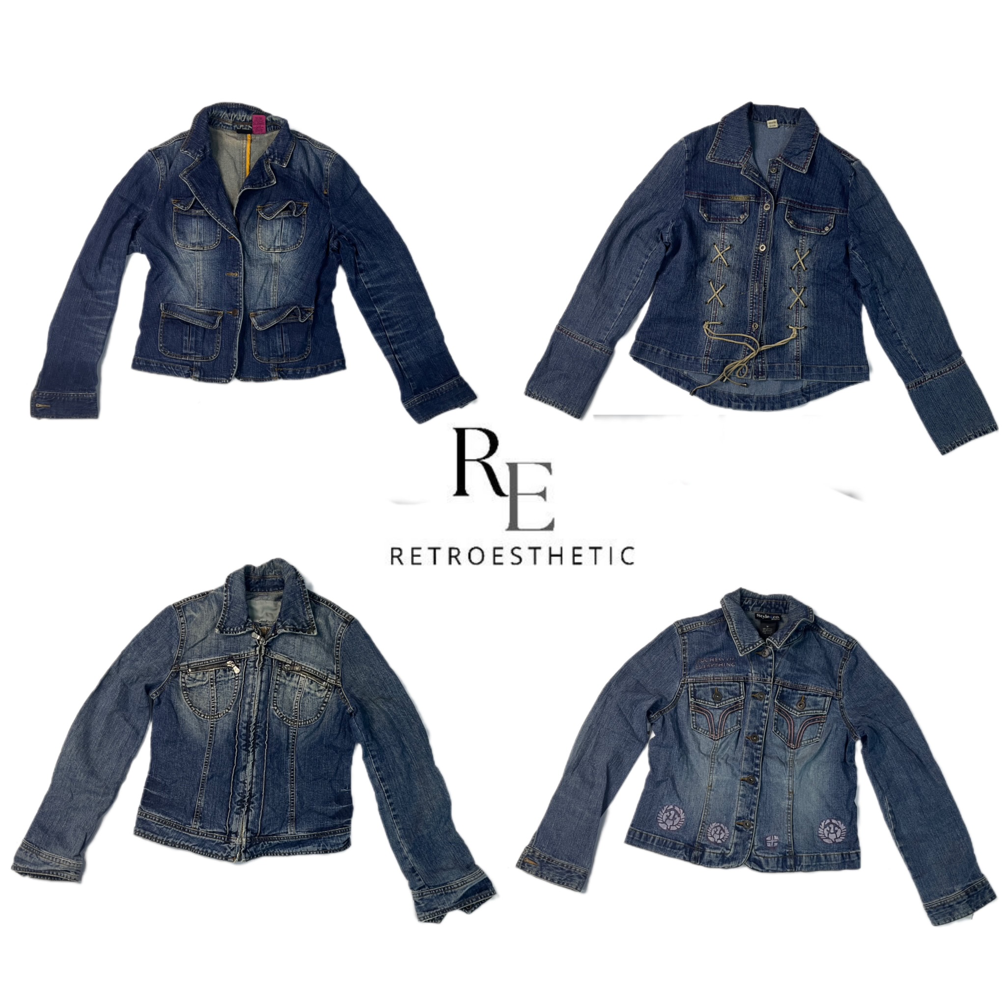 Y2K IT Girl jaquetas de denim únicas RE-2379