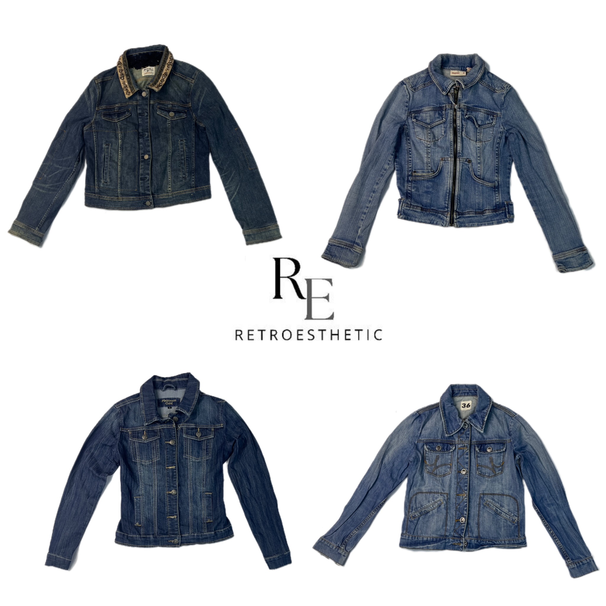 Y2K Cyber Girl Era Denim Jacket RE-2383