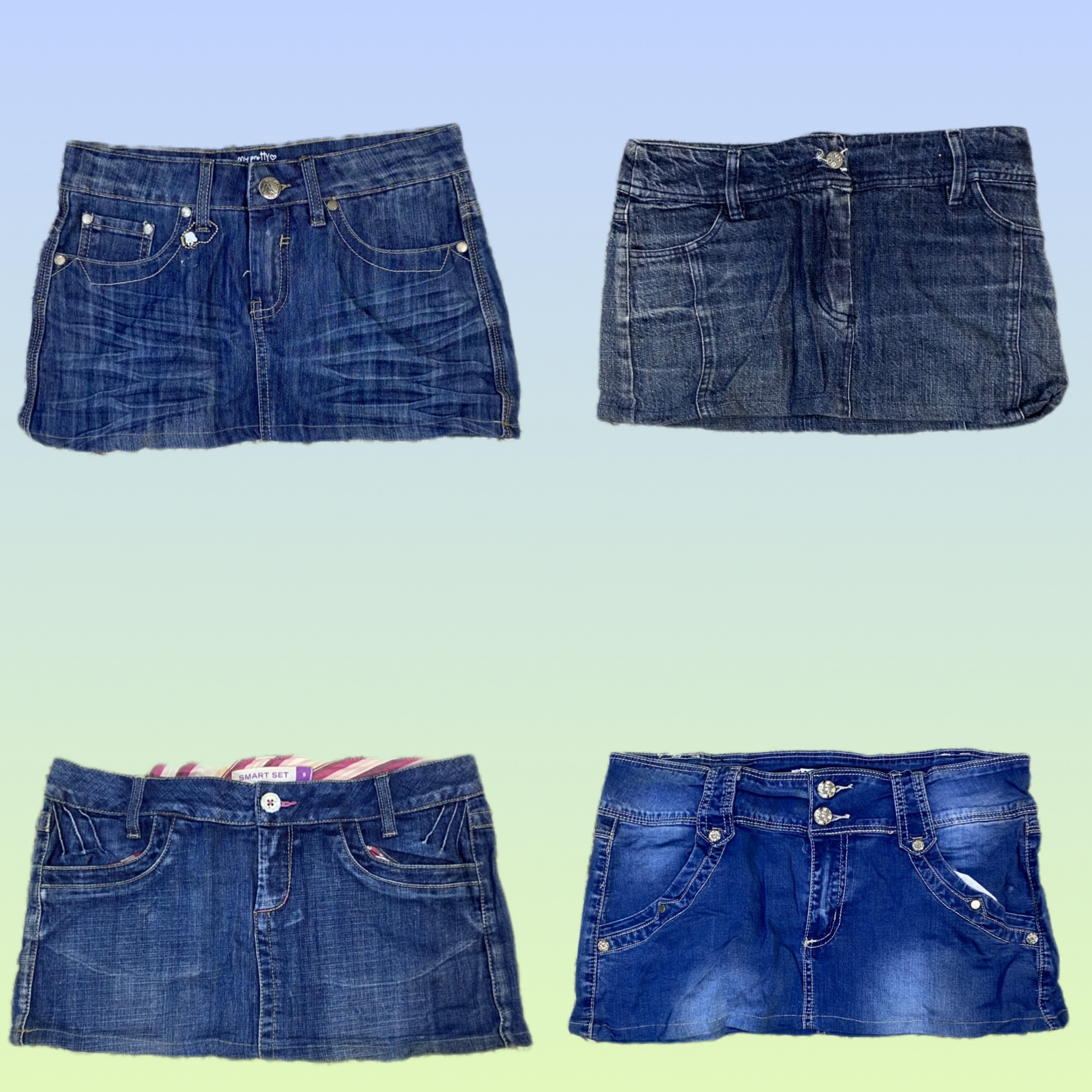 Y2K IT Girl Denim Mini Skirts (TS-1385)