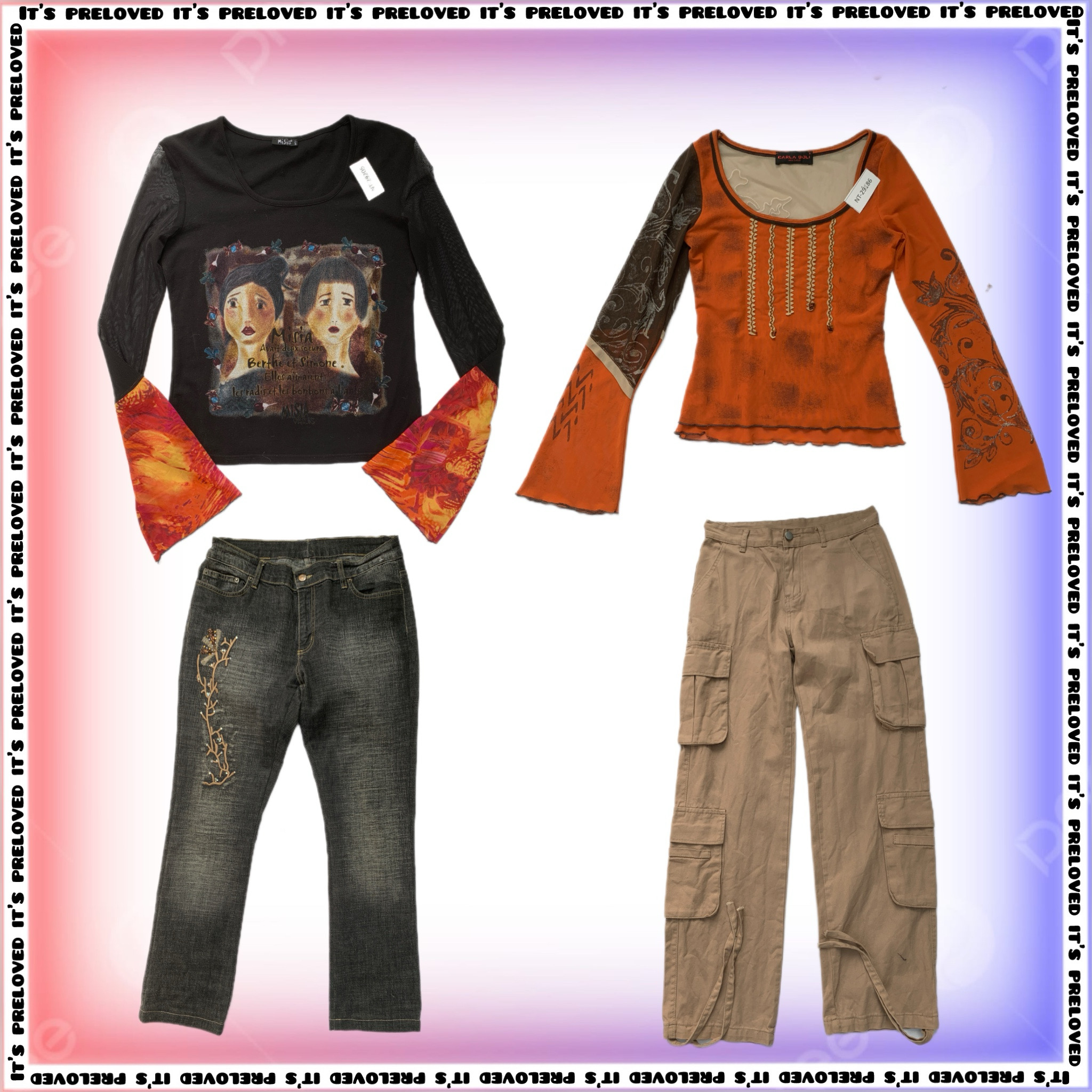 Grunge es auf; Netzoberteile und Cargo-Hosen Mix (SS-1565)