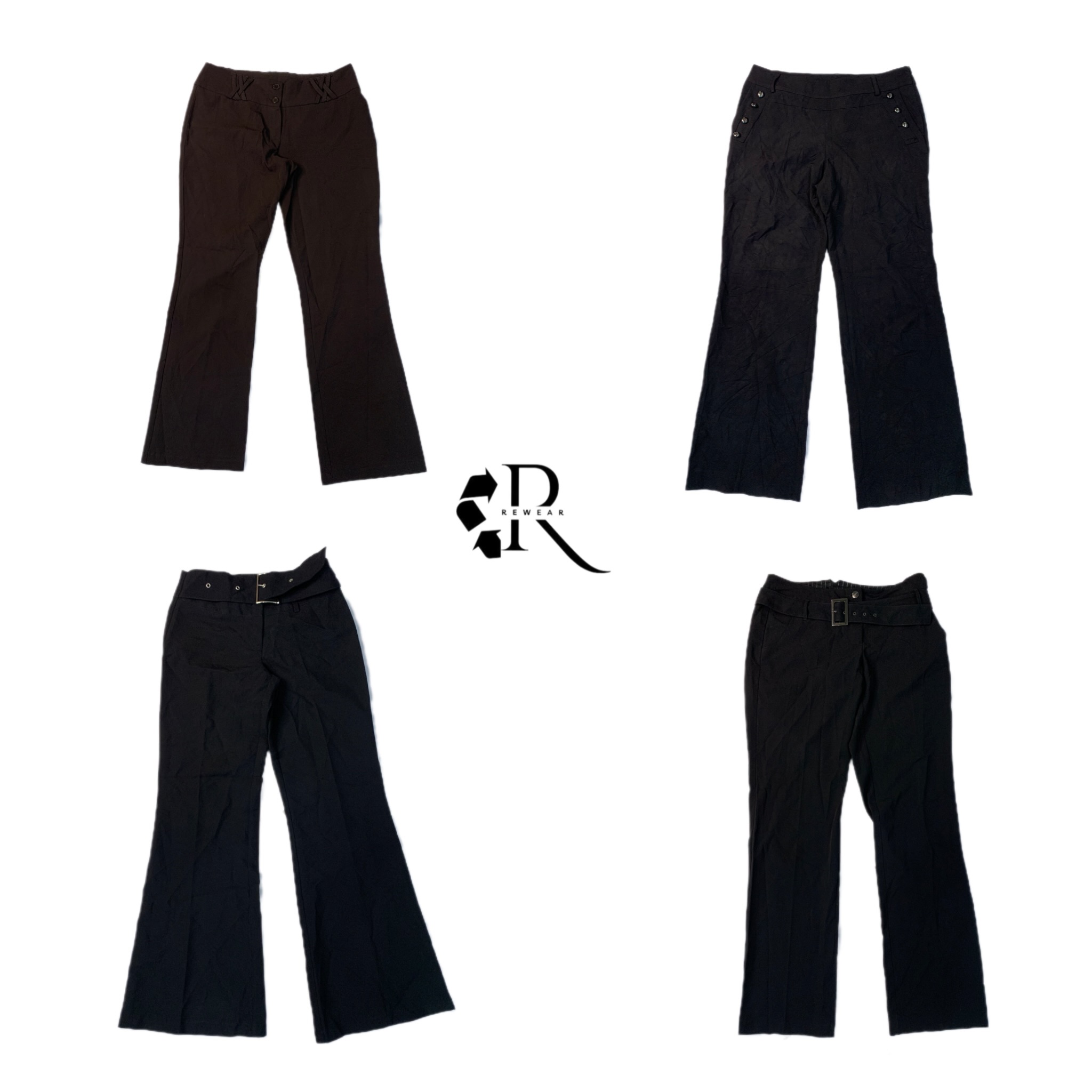 Pantalon de bureau formel évasé Y2K RW-1179