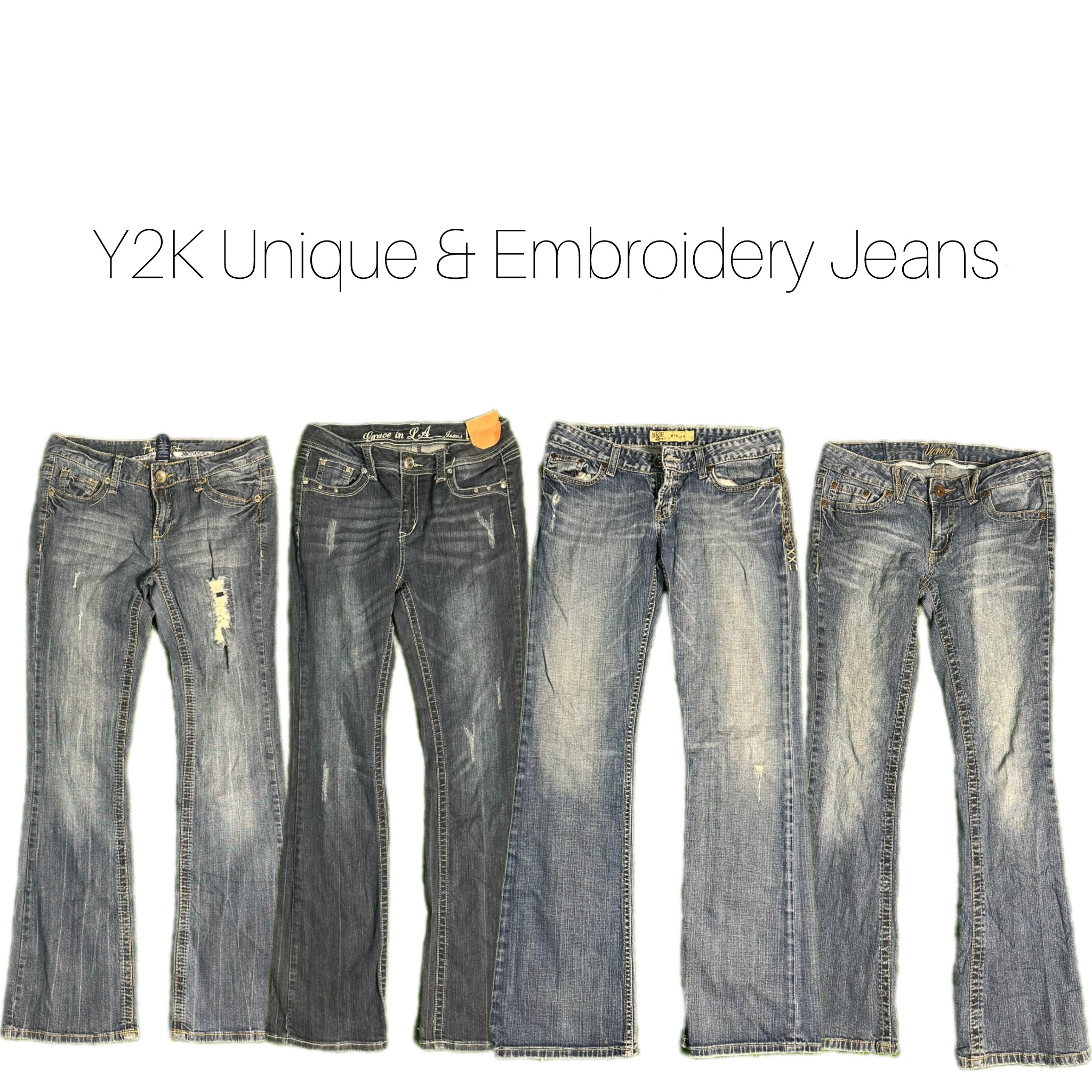 Y2K Unique and Embroided denim jeans
