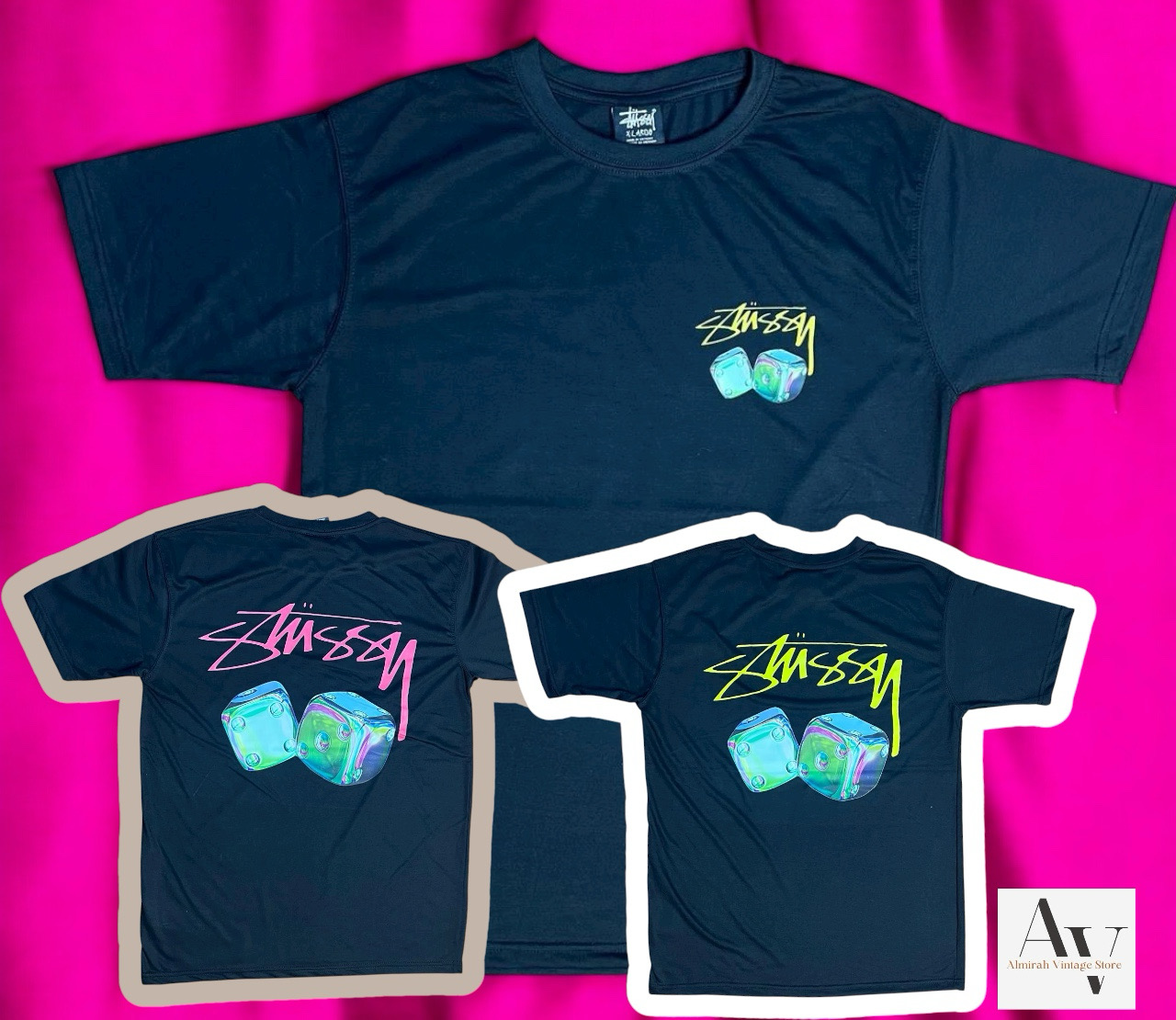 Stussy neu interpretiertes Multi Dice T-Shirt in Schwarz