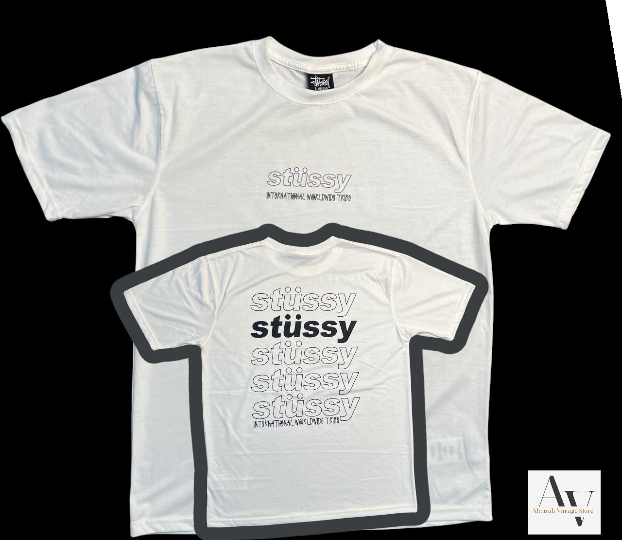 Stussy Überarbeitung Stil weißes T-Shirt