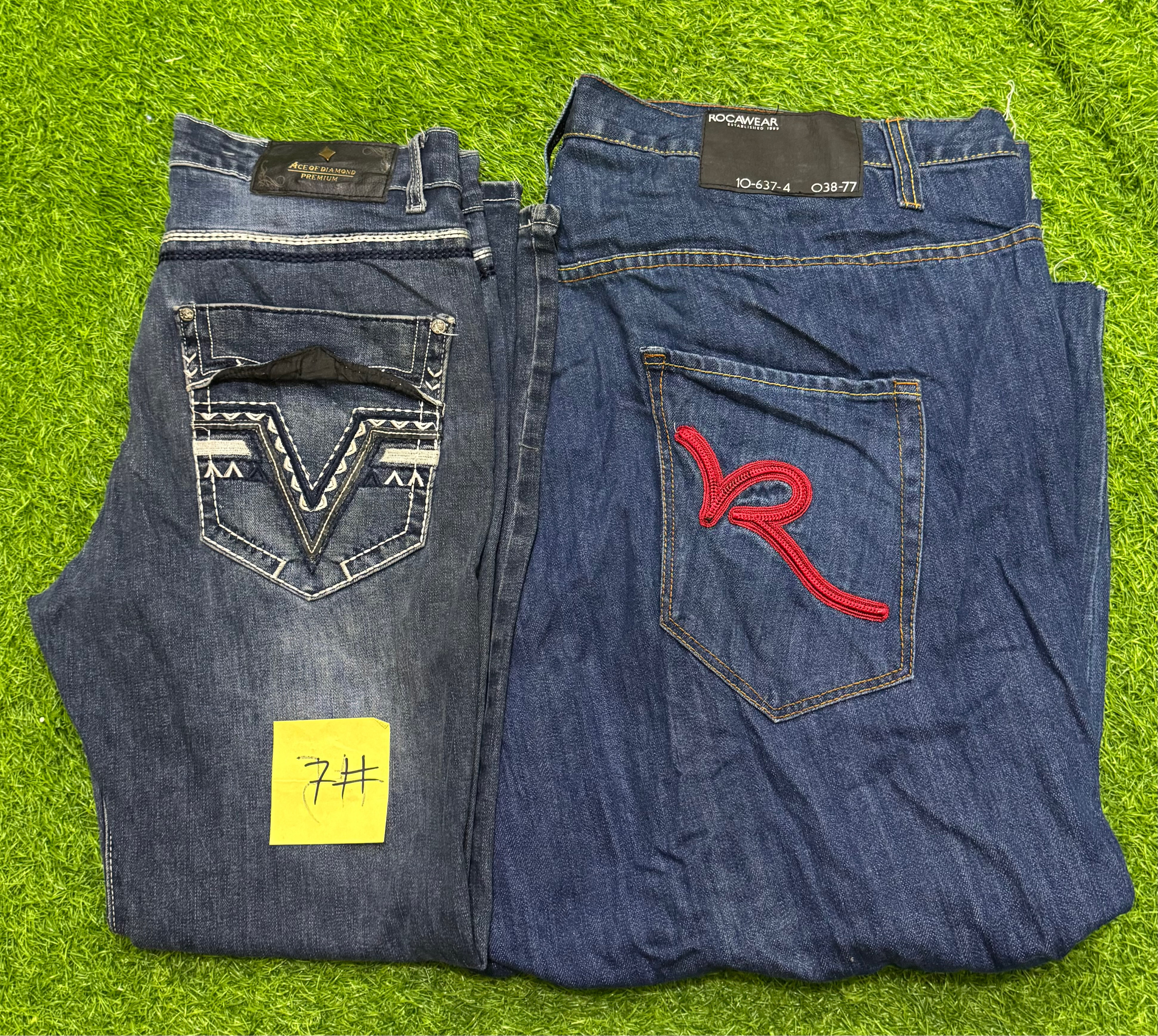 Jeans hip hop mélangent des marques