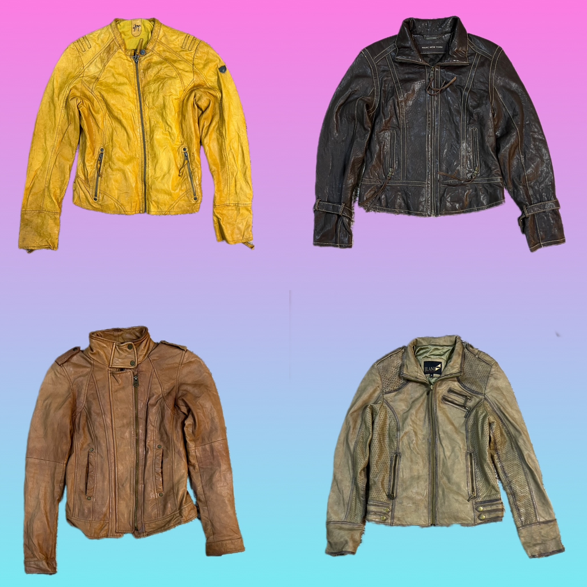 Giacca di pelle con vibe anni '90 Y2K (TH-044)