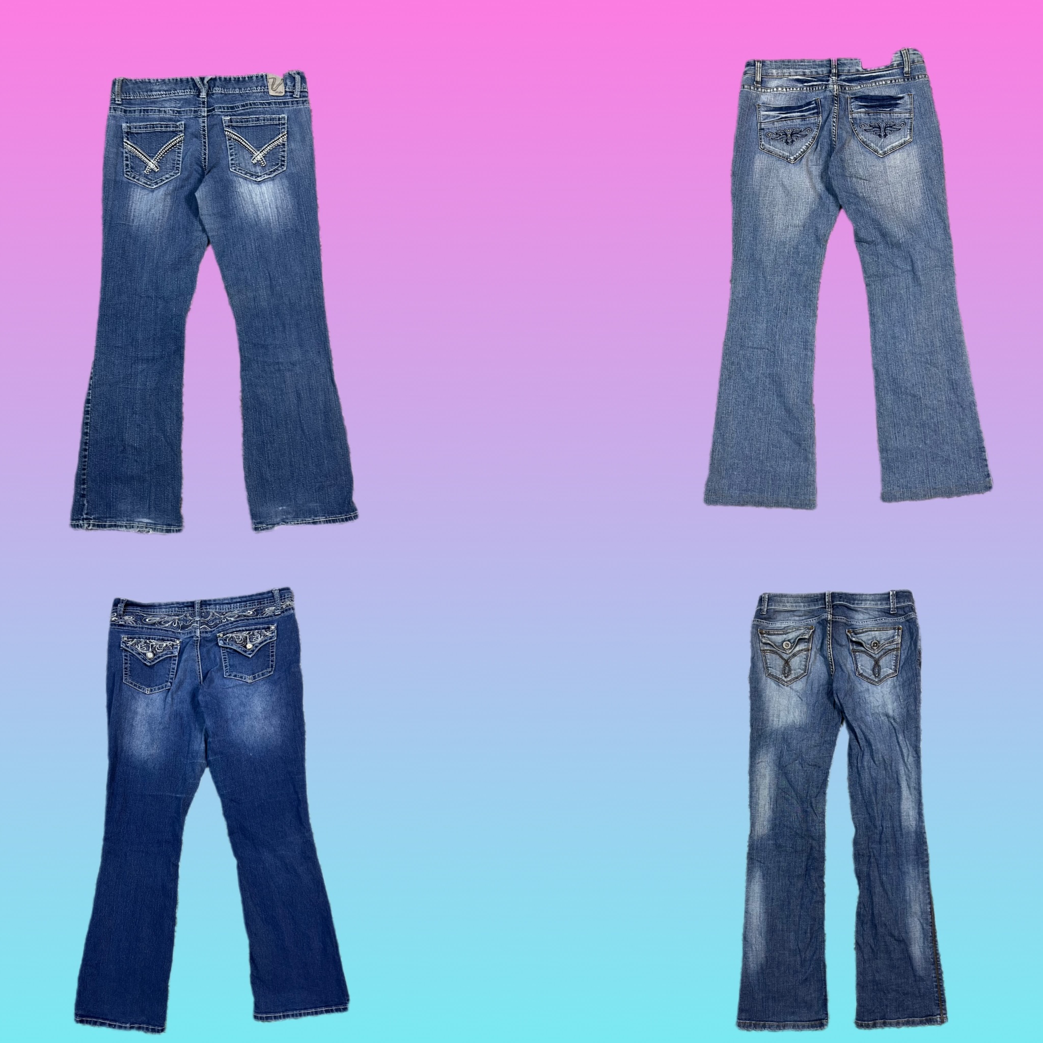 Jeans a campana in denim Y2K IT Girl (TH-049)