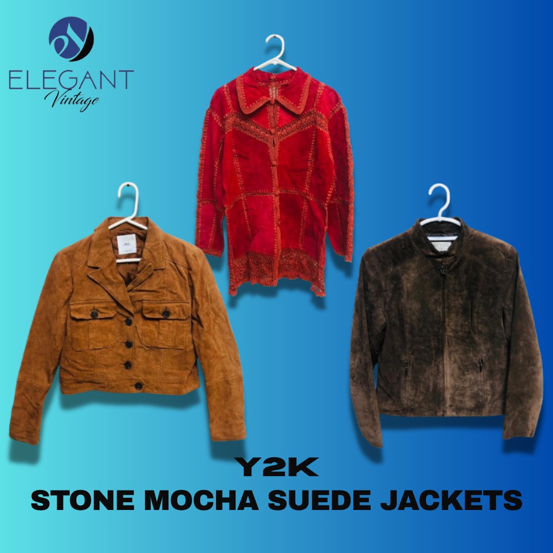 Y2K Stone Mocha Suede Jackets - EV1201
