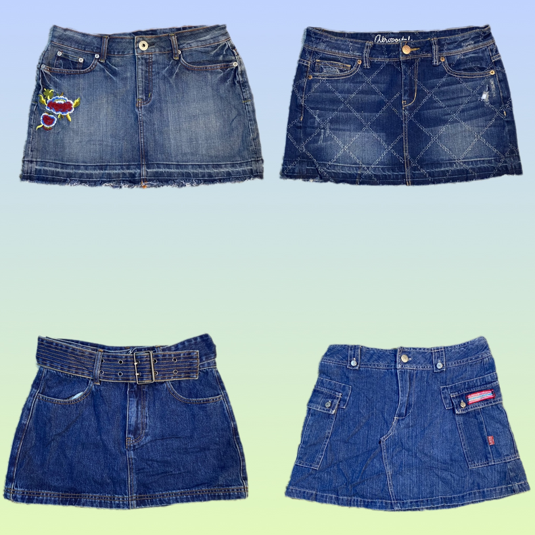 Y2K Unique Denjm Mini Skirts (TS-1395)