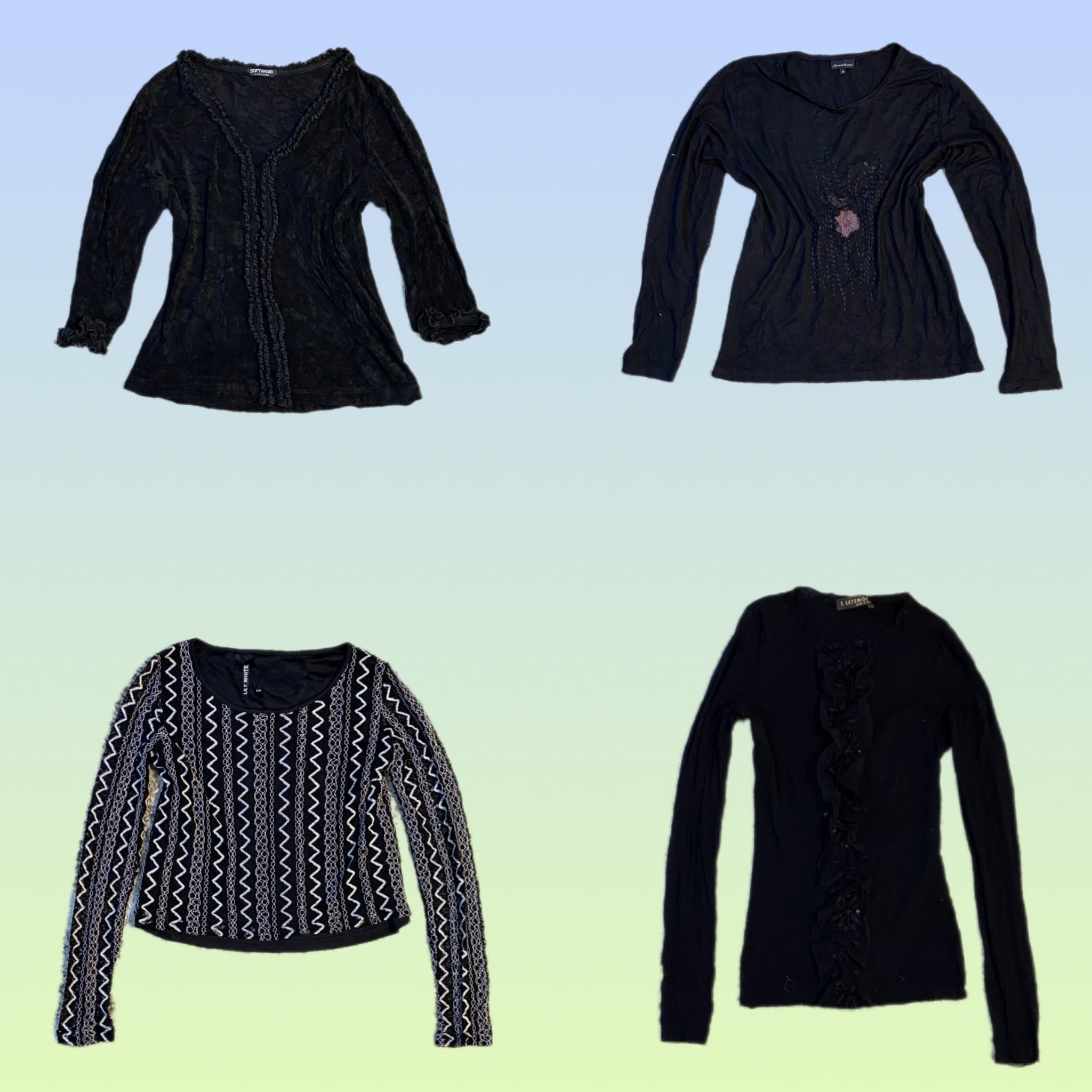 Y2K Githuc Black Full Sleeve Tops (TS -1401)