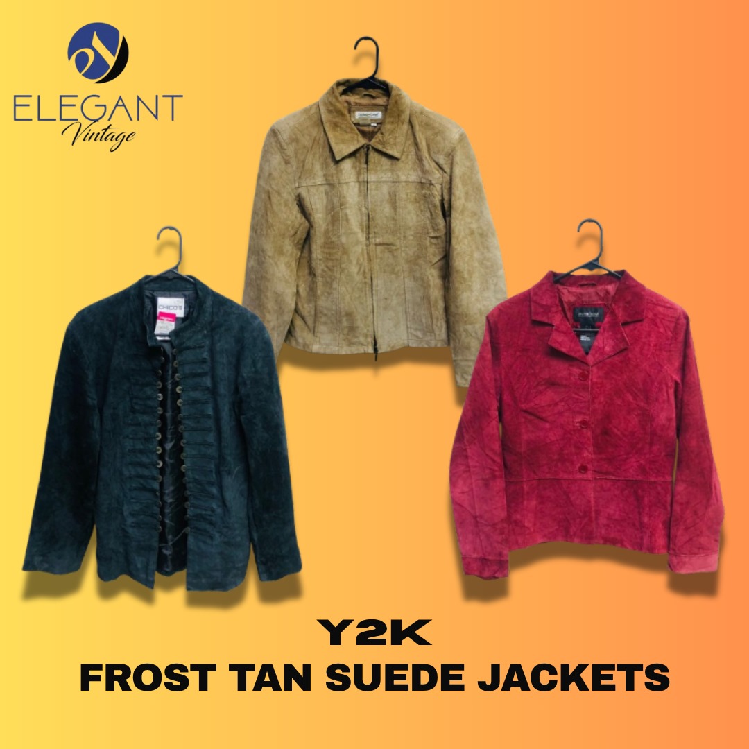 Y2K Frost Tan Suede Jacket - EV1205