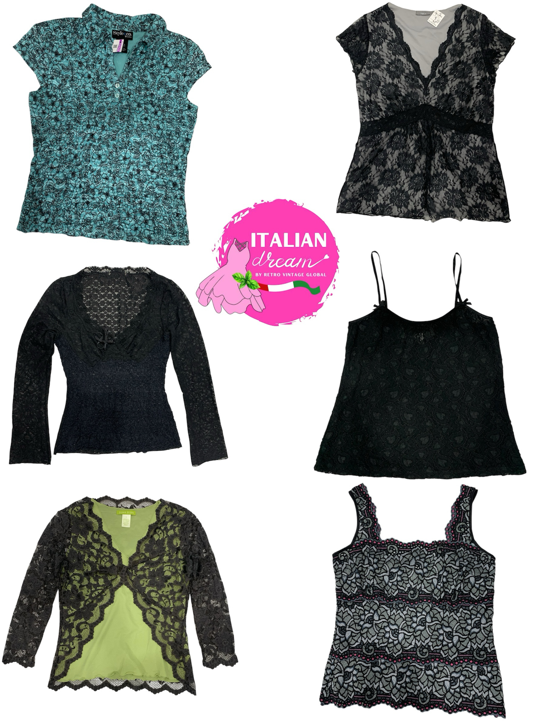 Y2k Retro lace tops set