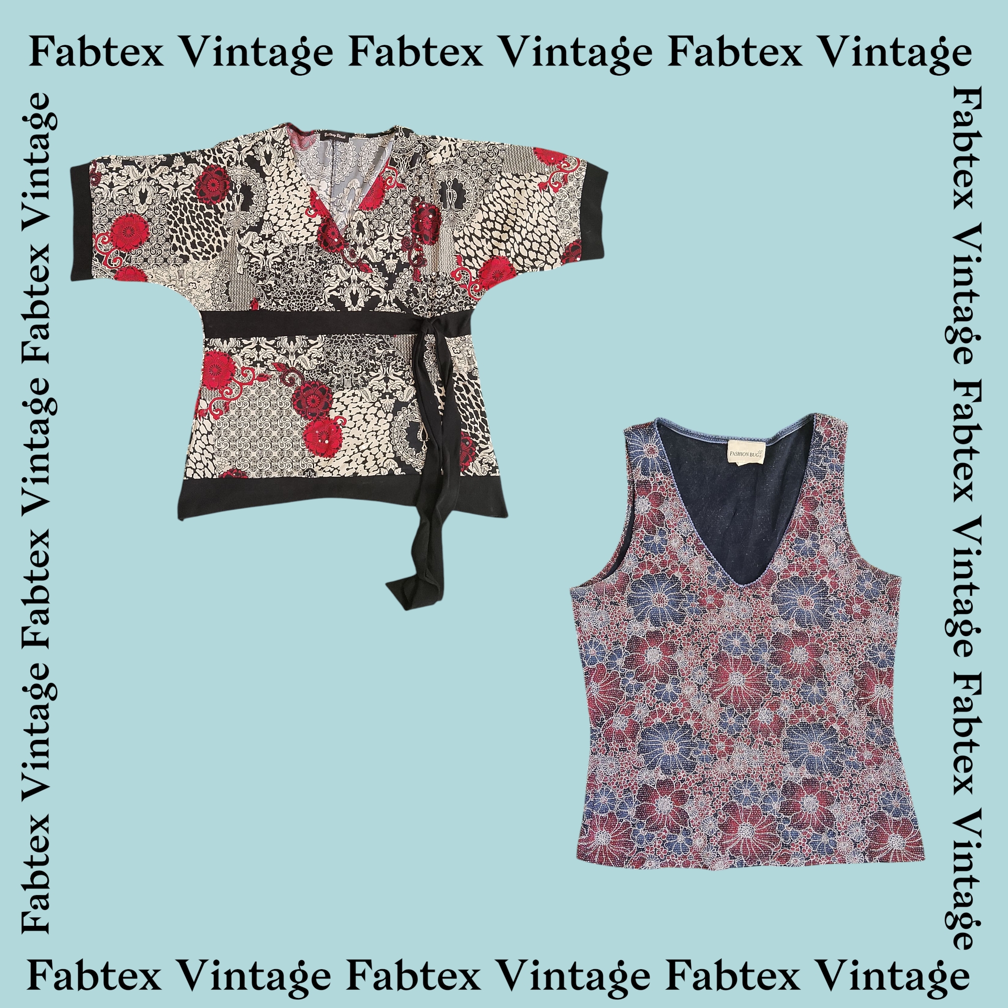 (FV-369) Pacchetto di Top con Stampe Bold e Estetica Rossa | Tendenze di Outfit D'impatto