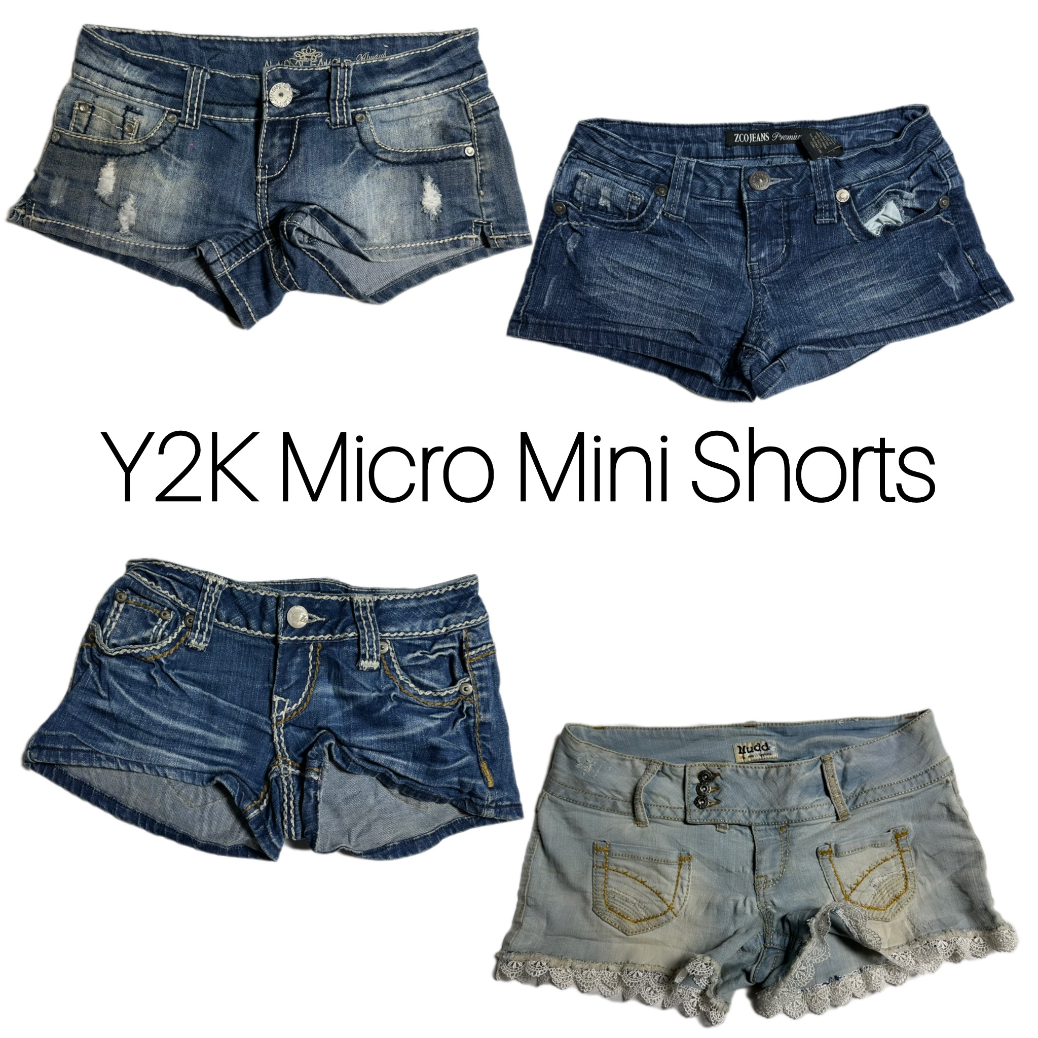 Y2K DENIM MICRO MINI SHORTS