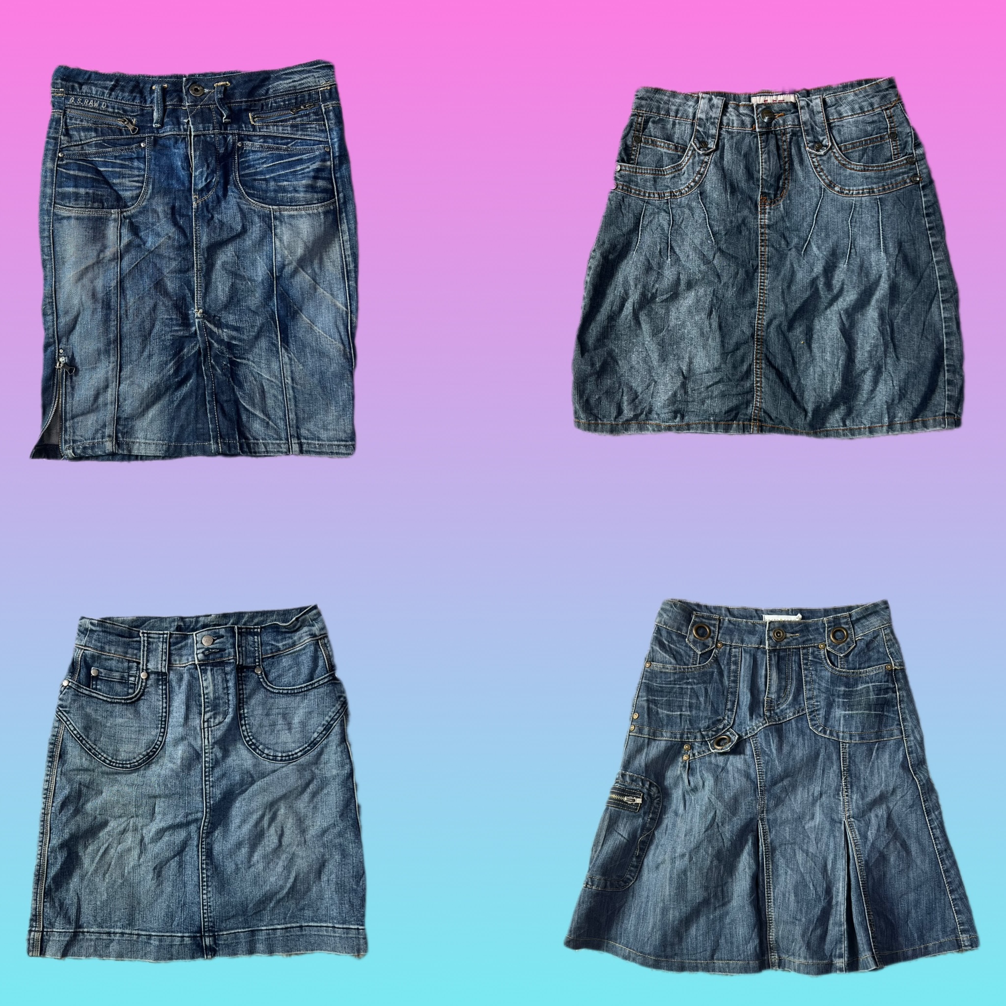 Y2Kパリス・ヒルトンデニムミディスカート (TH-052)