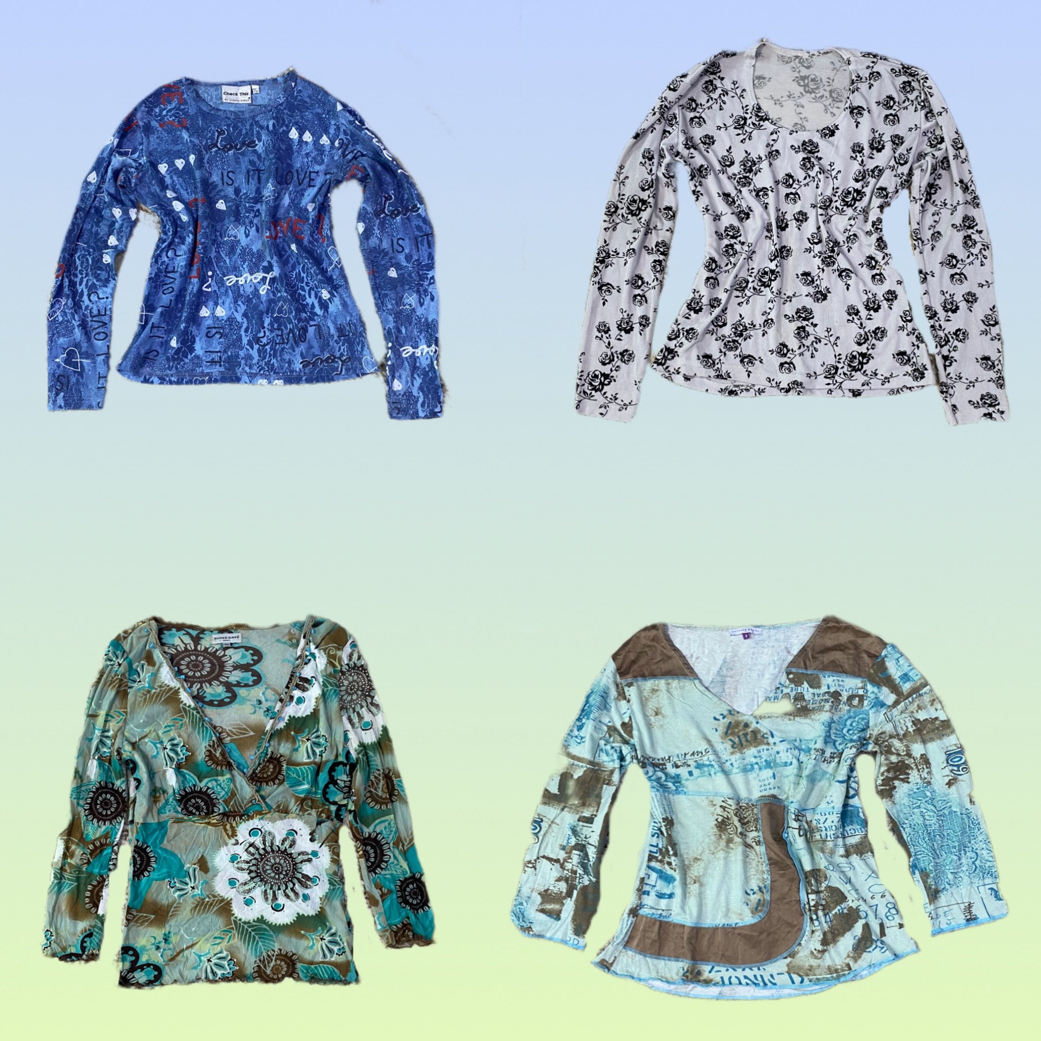 Y2K Ocean vibe full sleeve Tops (TS -1416)