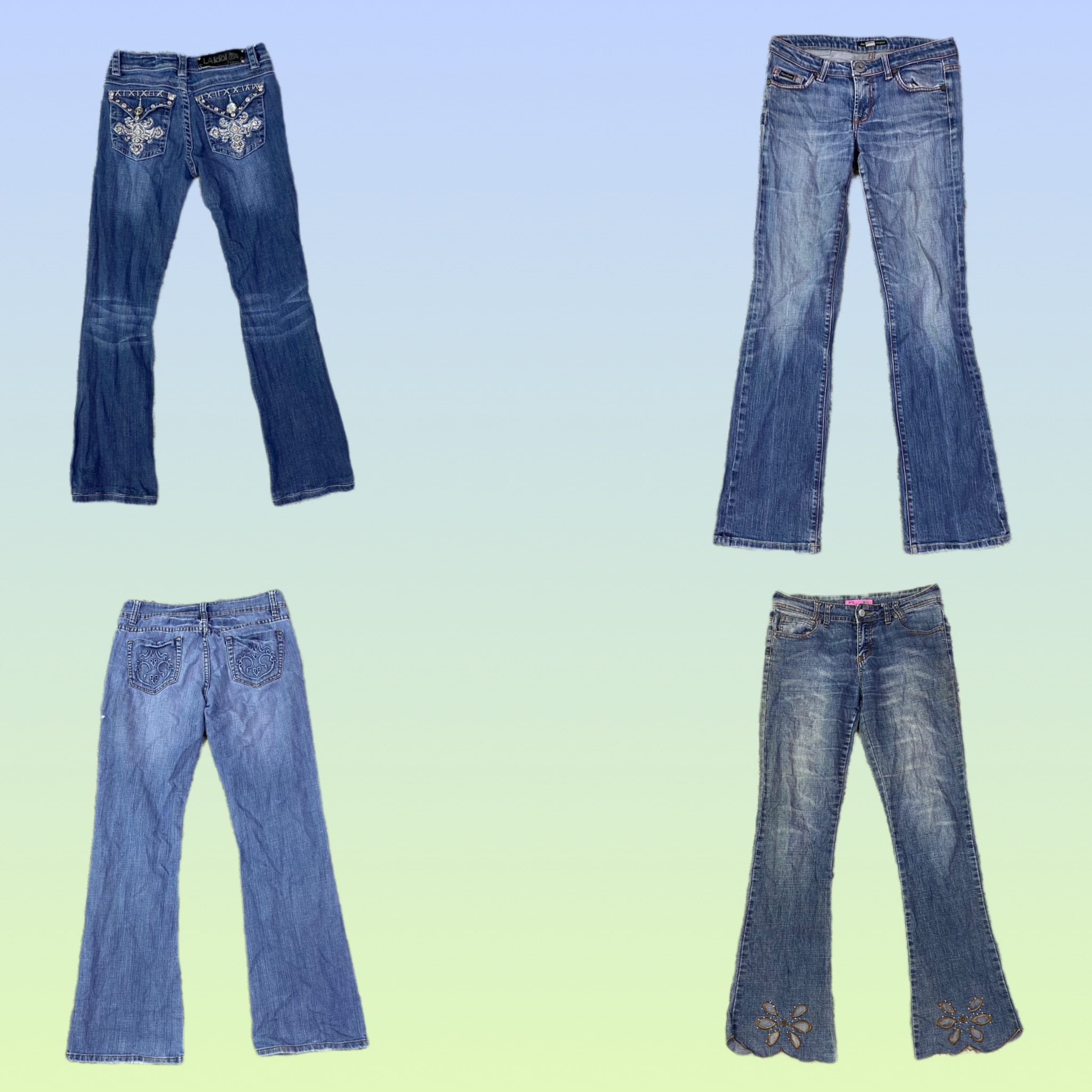 Jeans a zampa d'elefante Y2K Denim (TS-1420)