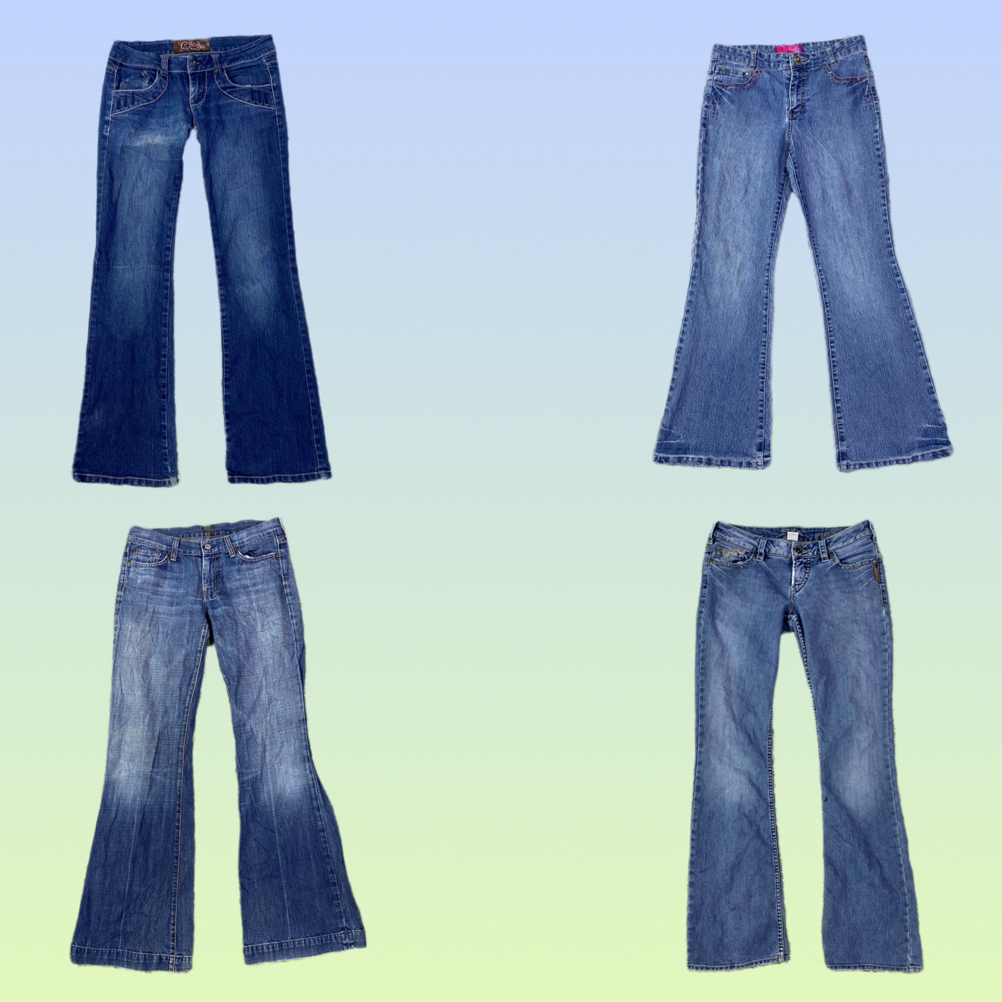 Jeans svasati in denim Y2K IT Girl (TS-1421)