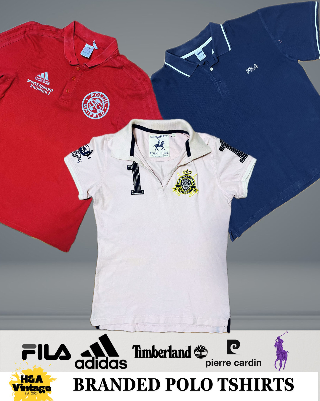 「Branded Polo Tshirts Inc Adidas Fila Timberland」