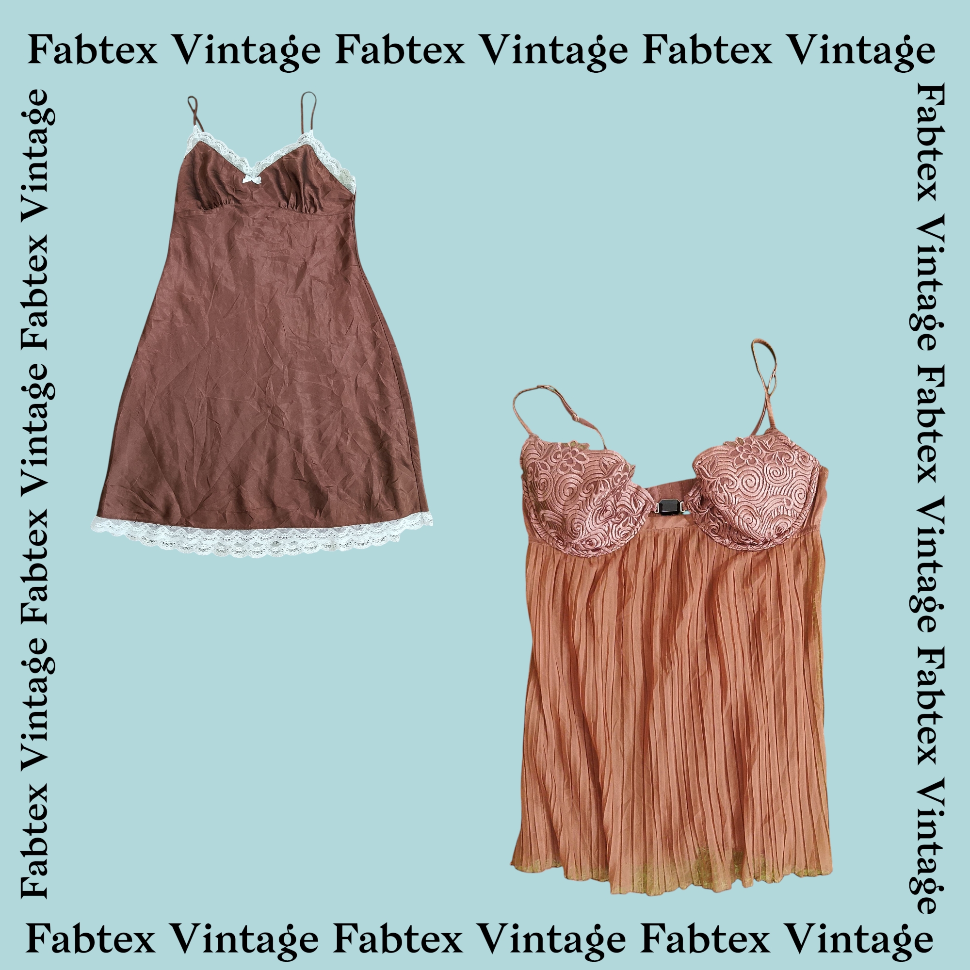 (FV-382) Abito da notte marrone tono terra (Vestito in seta - Babydoll e canotta in seta)