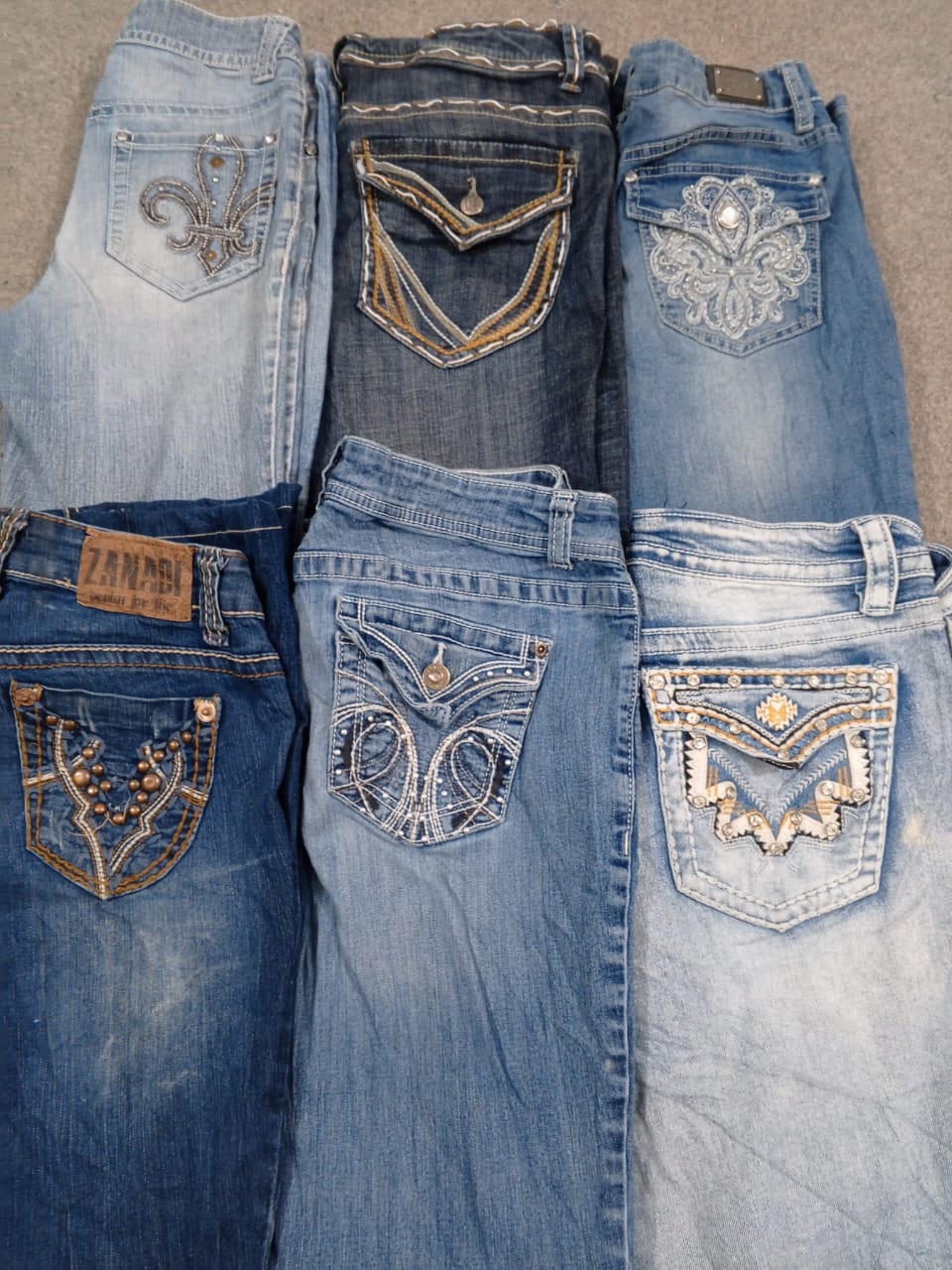 HD1222 Ladies Y2K Denim Flared Jeans