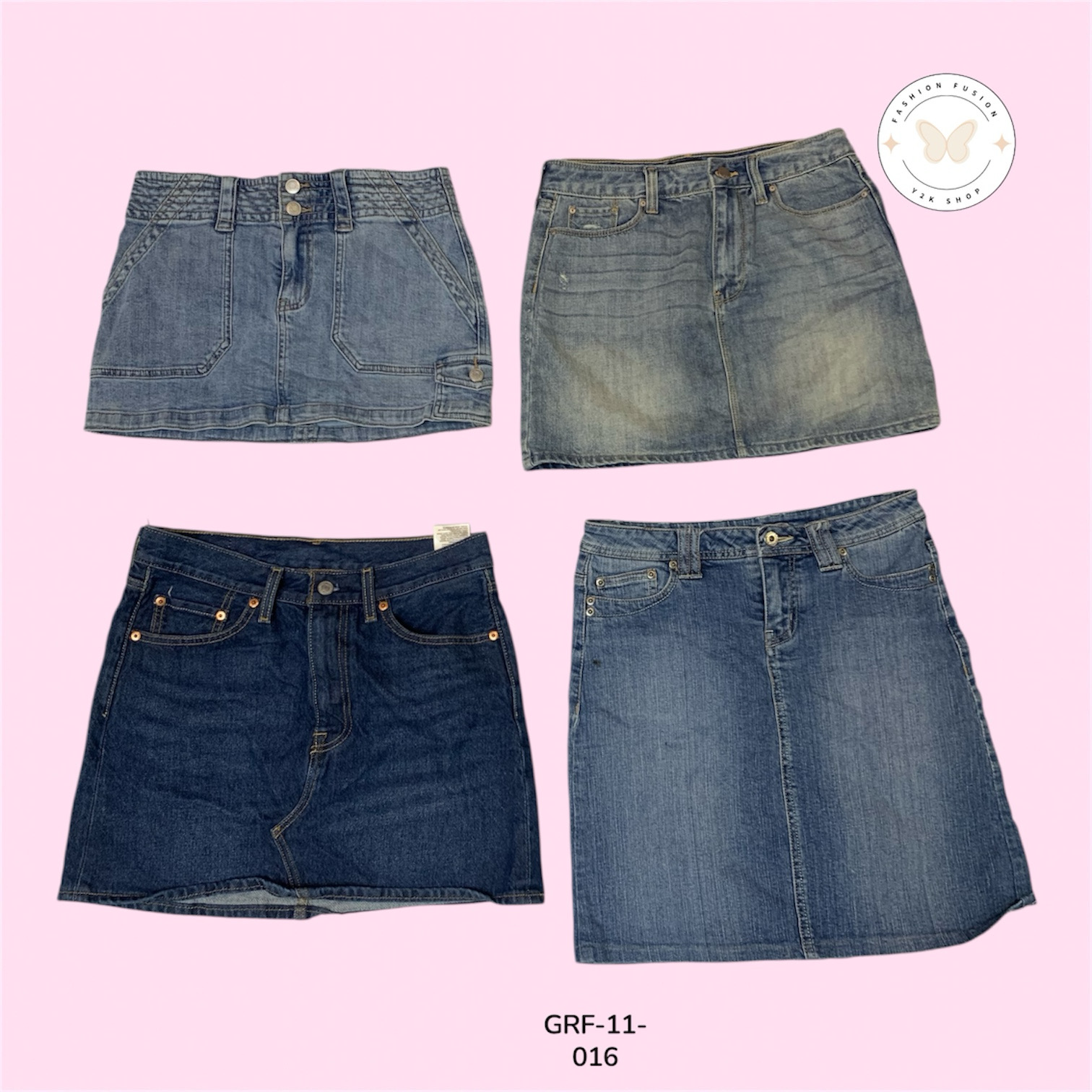 High-Waist Denim Midi Skirt – Trendy & Comfortable (GRF-11-016)