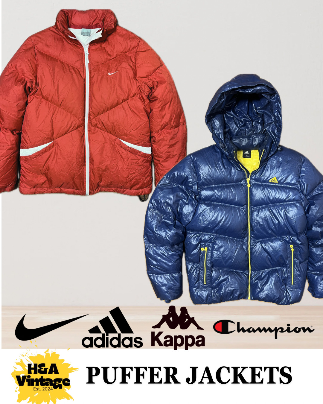 Puffer Jackets Inc Nike Adidas