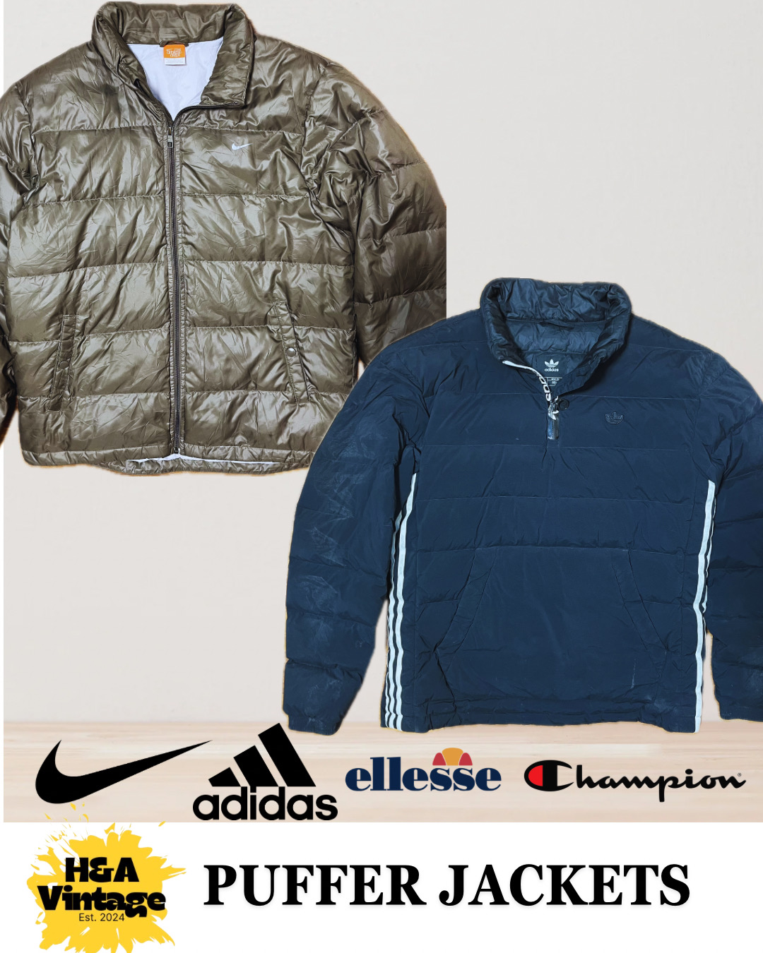 Puffer Jackets Inc Nike Adidas