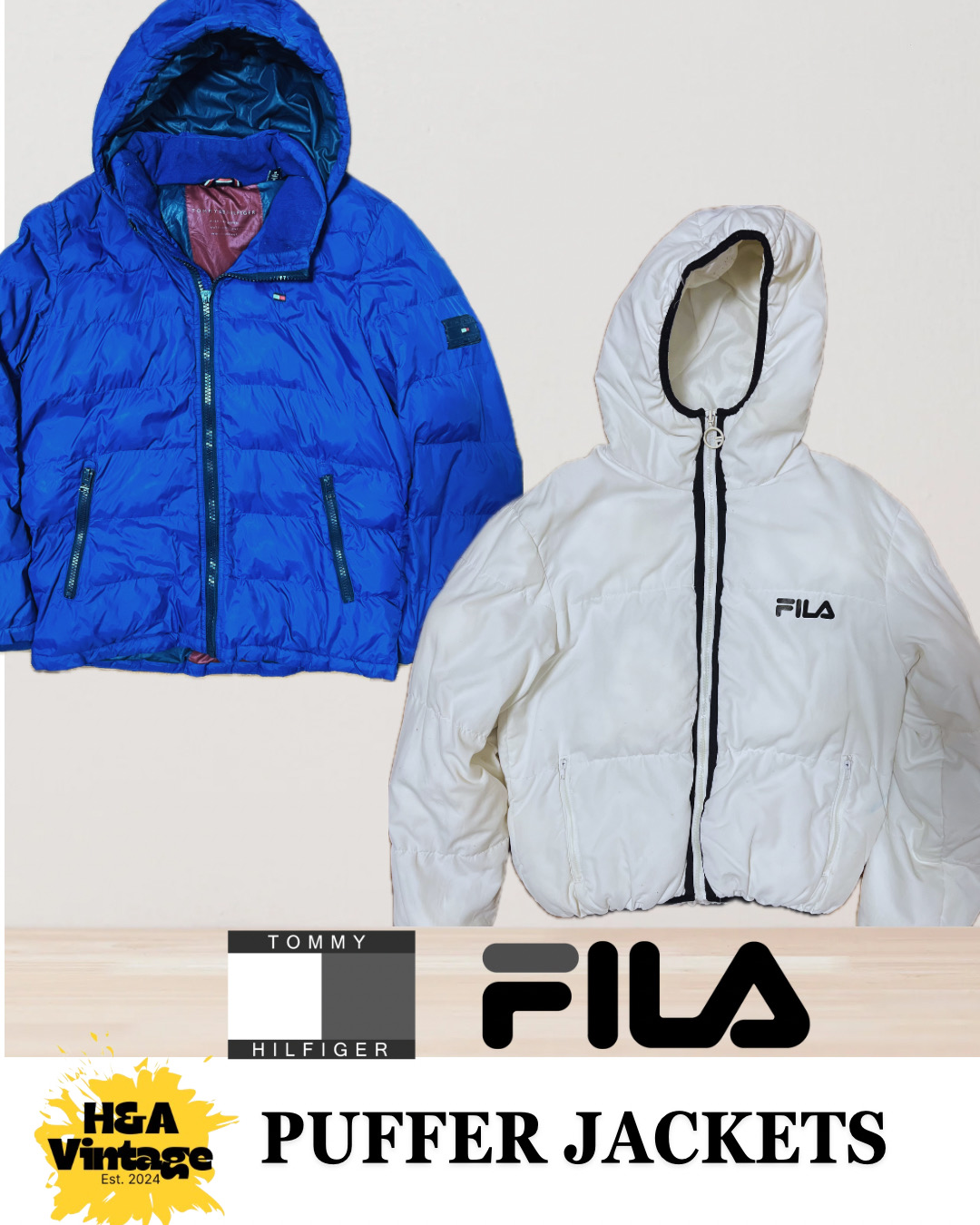 Puffer Jackets Inc Fila Tommy Hilfiger