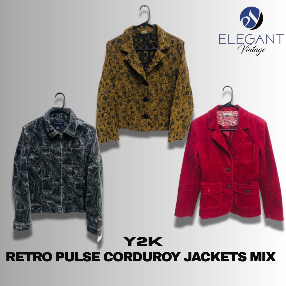 Y2K Retro Pulse Giacche in Corduroy Mix - EV1231