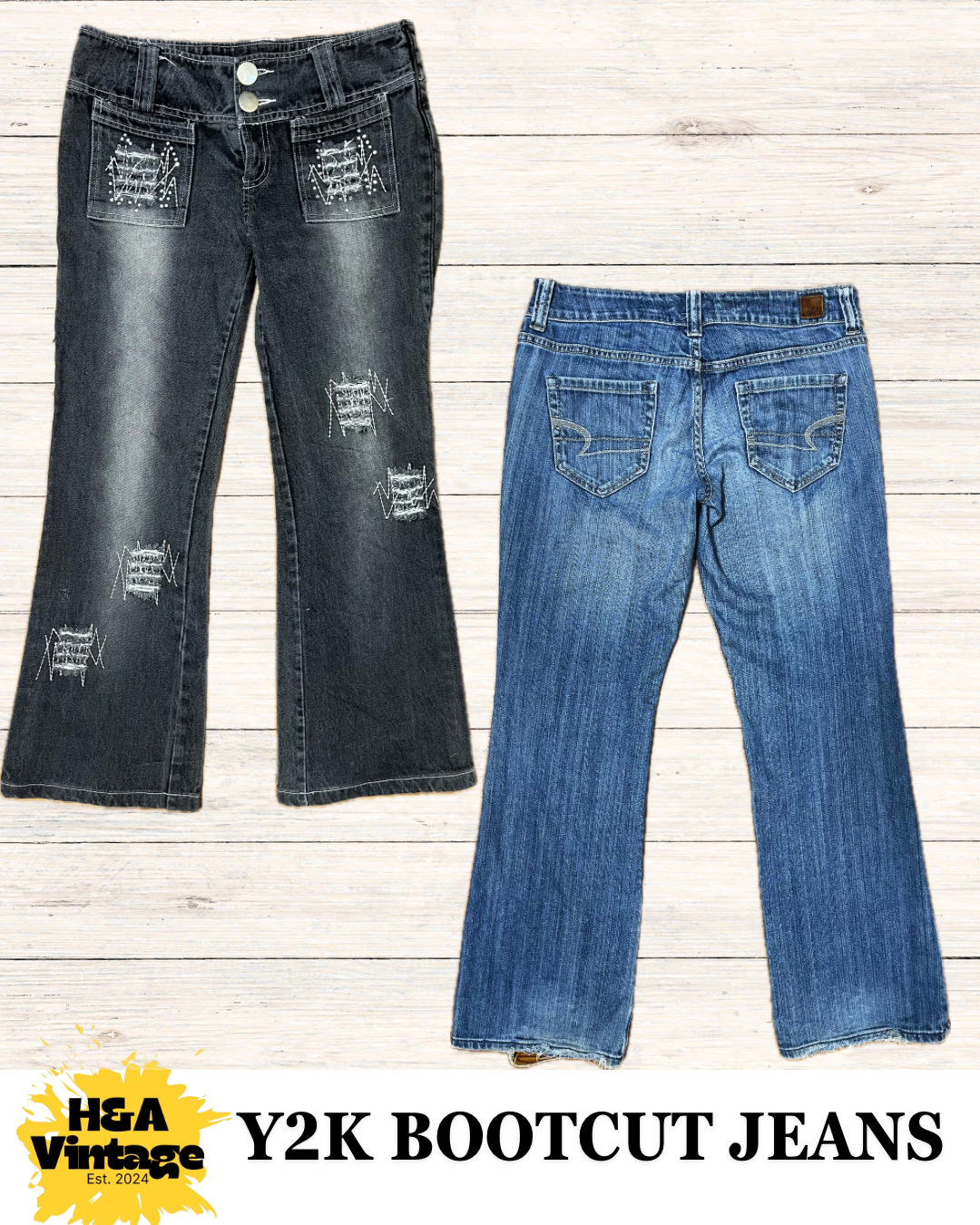 Y2K EMBROIDERED OR EMBELLISHED BOOTCUT JEANS