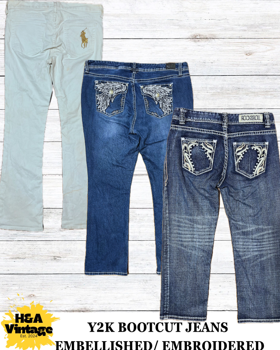 Y2K EMBROIDERED OR EMBELLISHED BOOTCUT JEANS