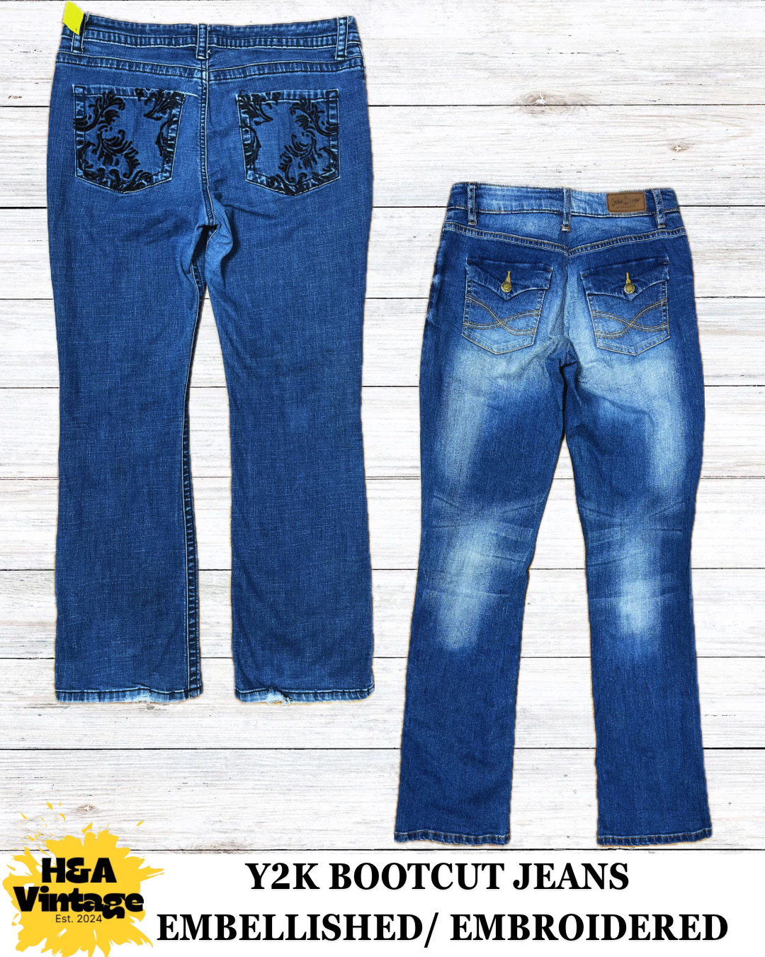 Y2K EMBROIDERED OR EMBELLISHED BOOTCUT JEANS