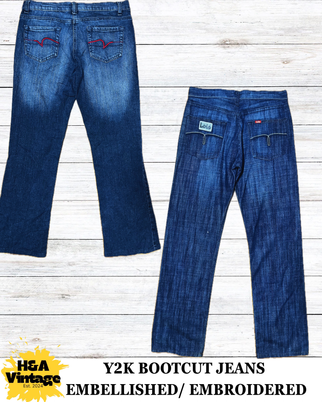 JEANS BOOTCUT RICAMATI O ABELLEZZATI Y2K