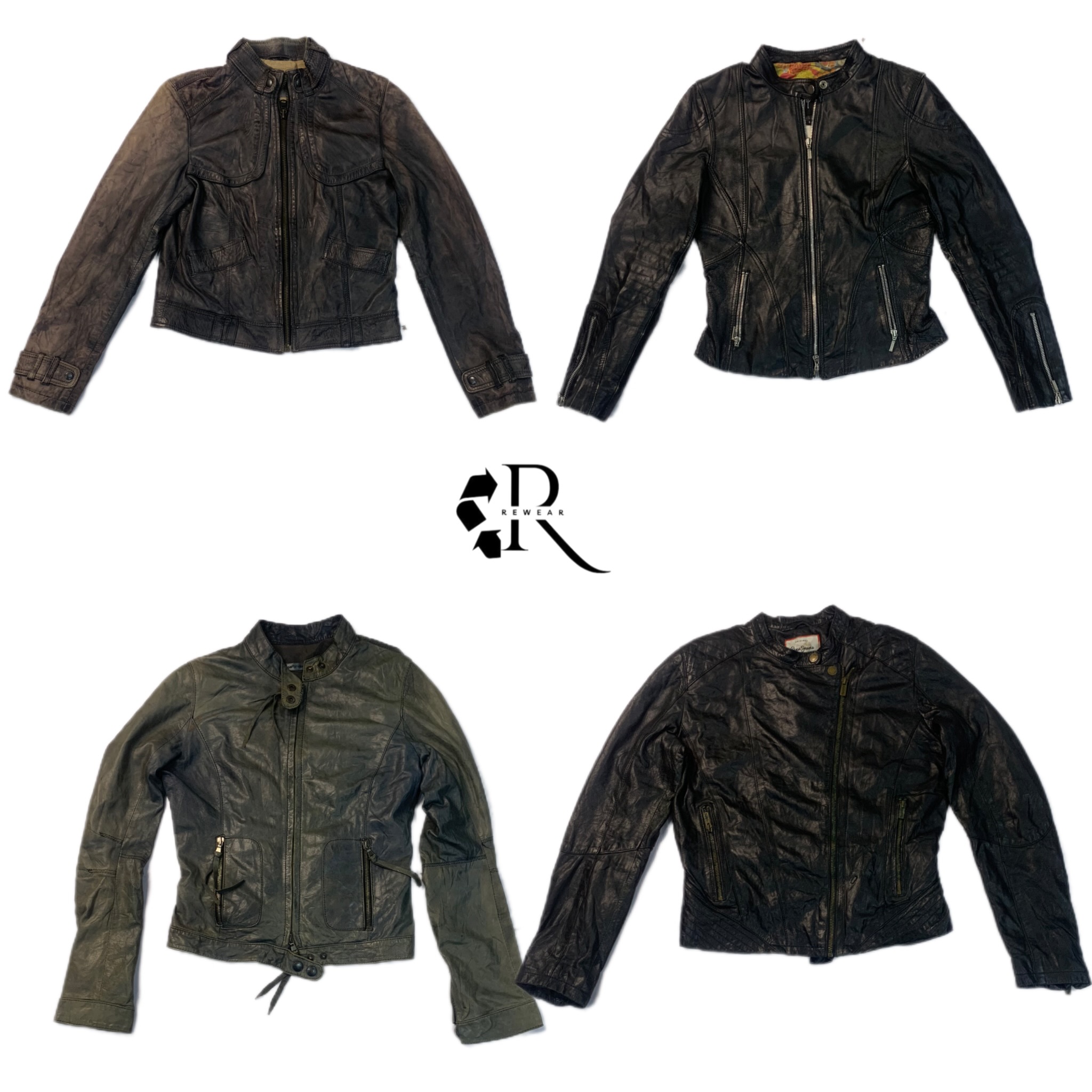 Chaqueta de cuero única de los 90/Y2k (RW-1192)