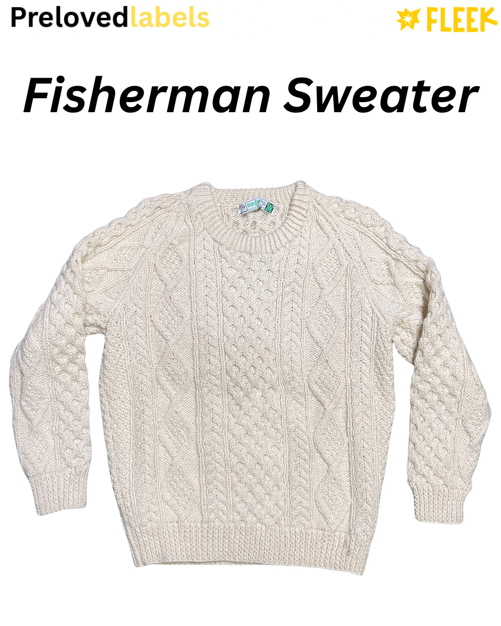 Suéter de punto de cable de pescador (1129)