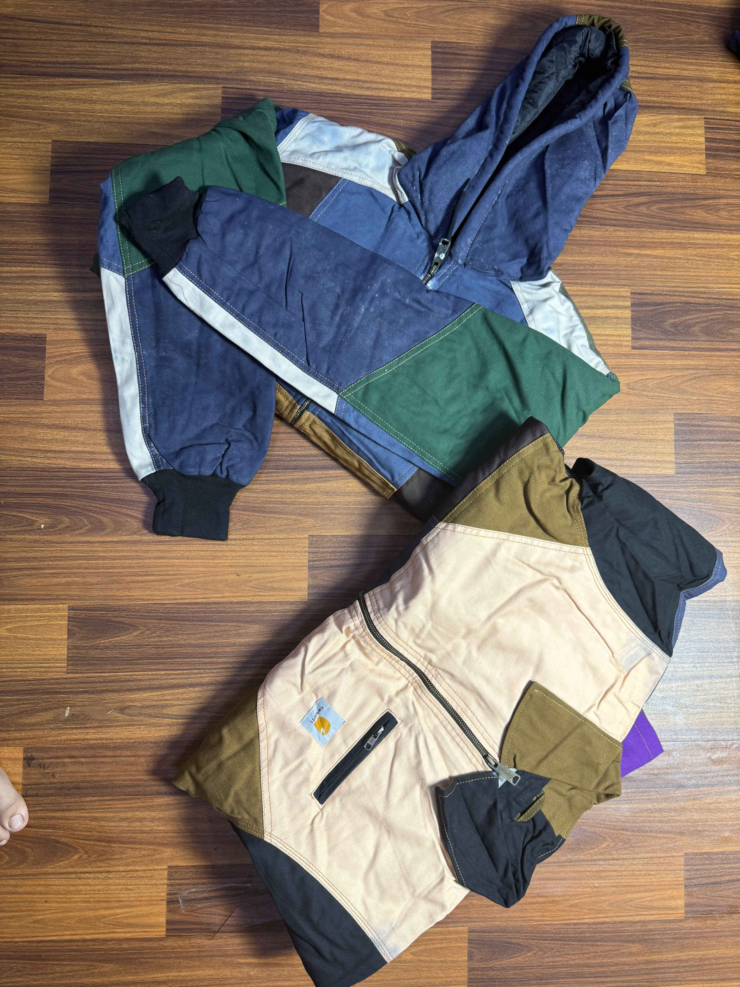 Carhartt Rework-Stil Patchworkjacken