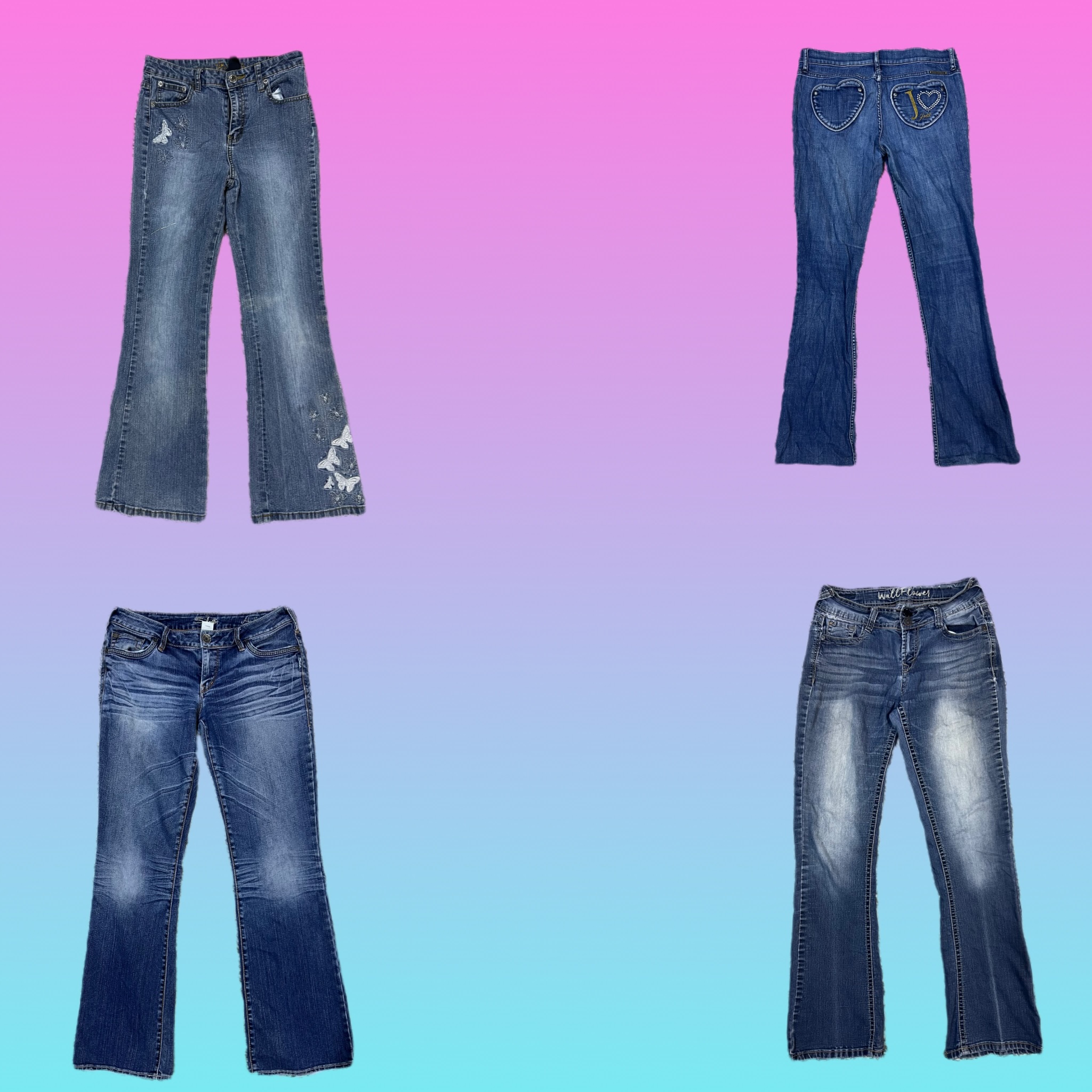 Y2K Denim Flared Jeans (TH-066)