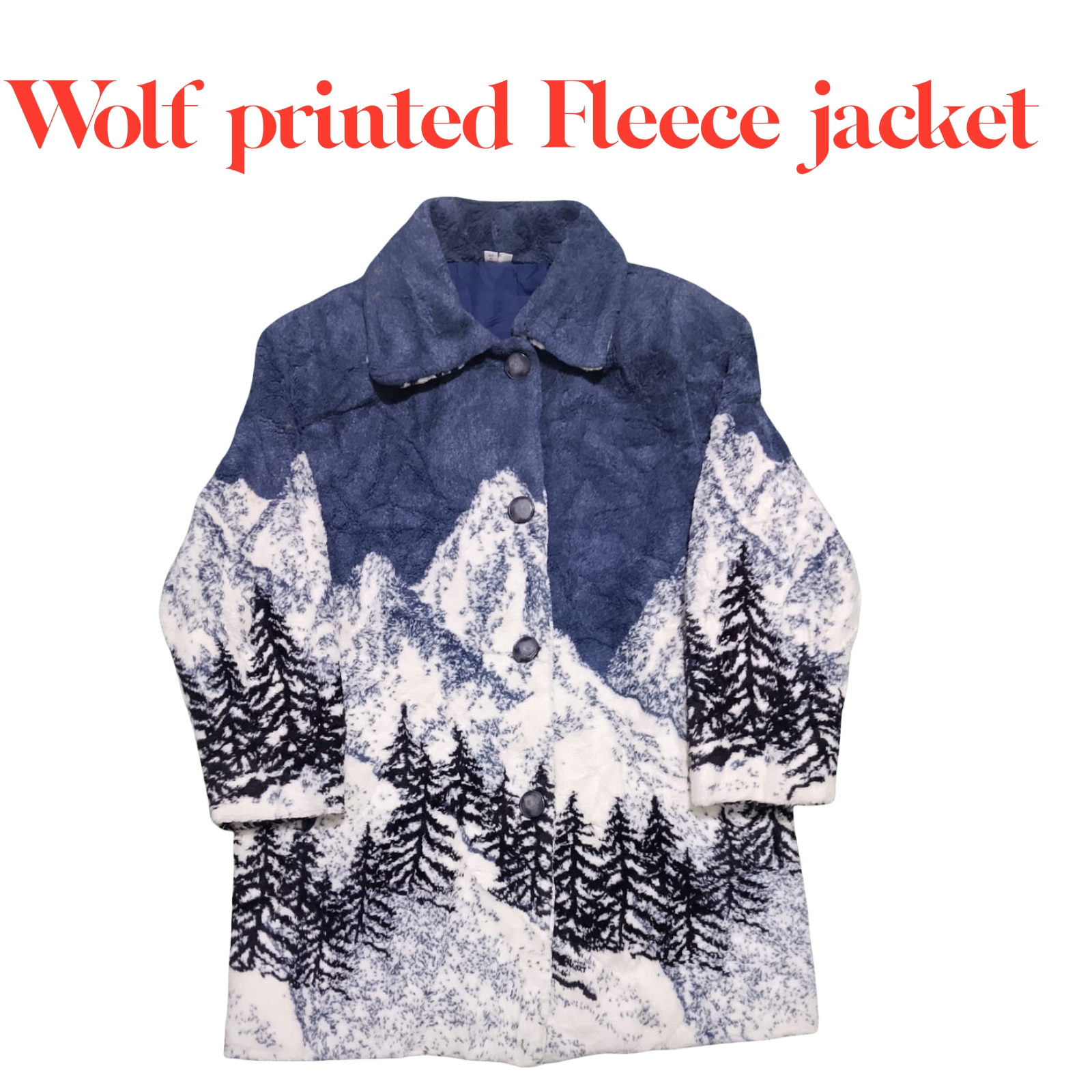 Wolf printed Fleece jacket