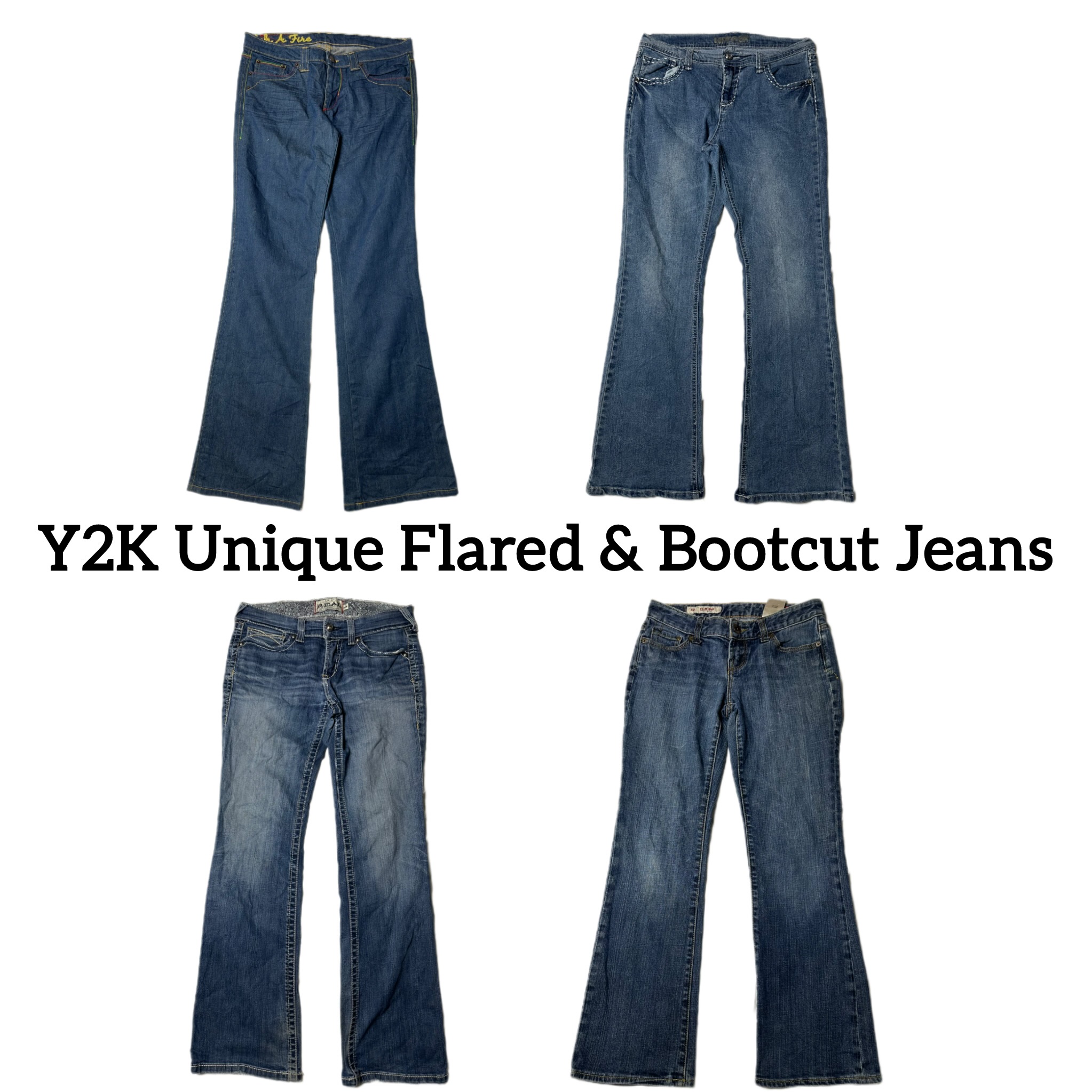 Y2K einzigartige ausgestellte & Bootcut-Jeans